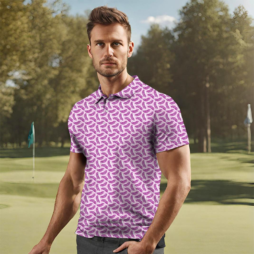 Men's Purple Palms golf polo