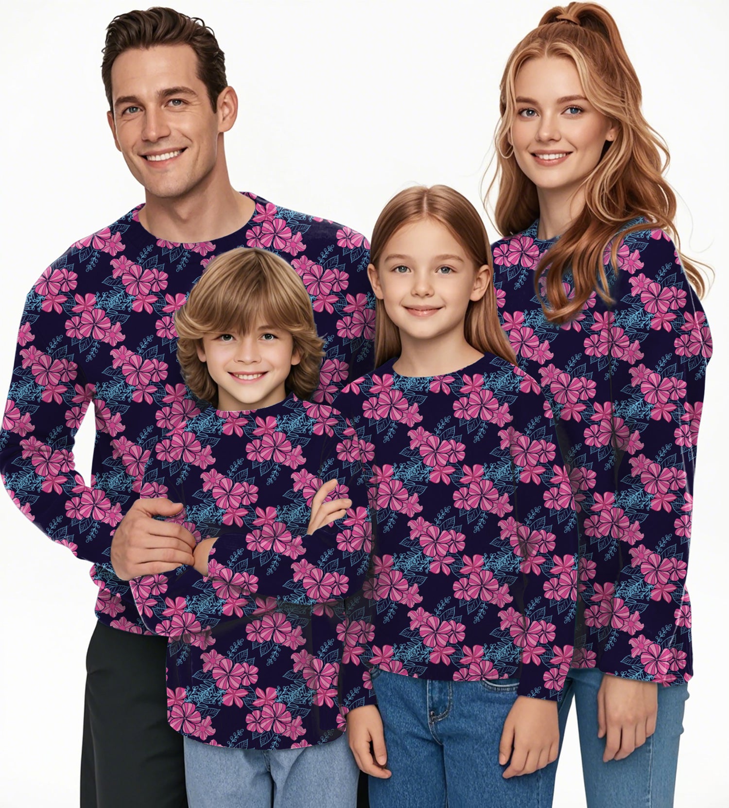 Blossom Burst Crewneck Pullover Ugly Sweater Men Women boy girl family