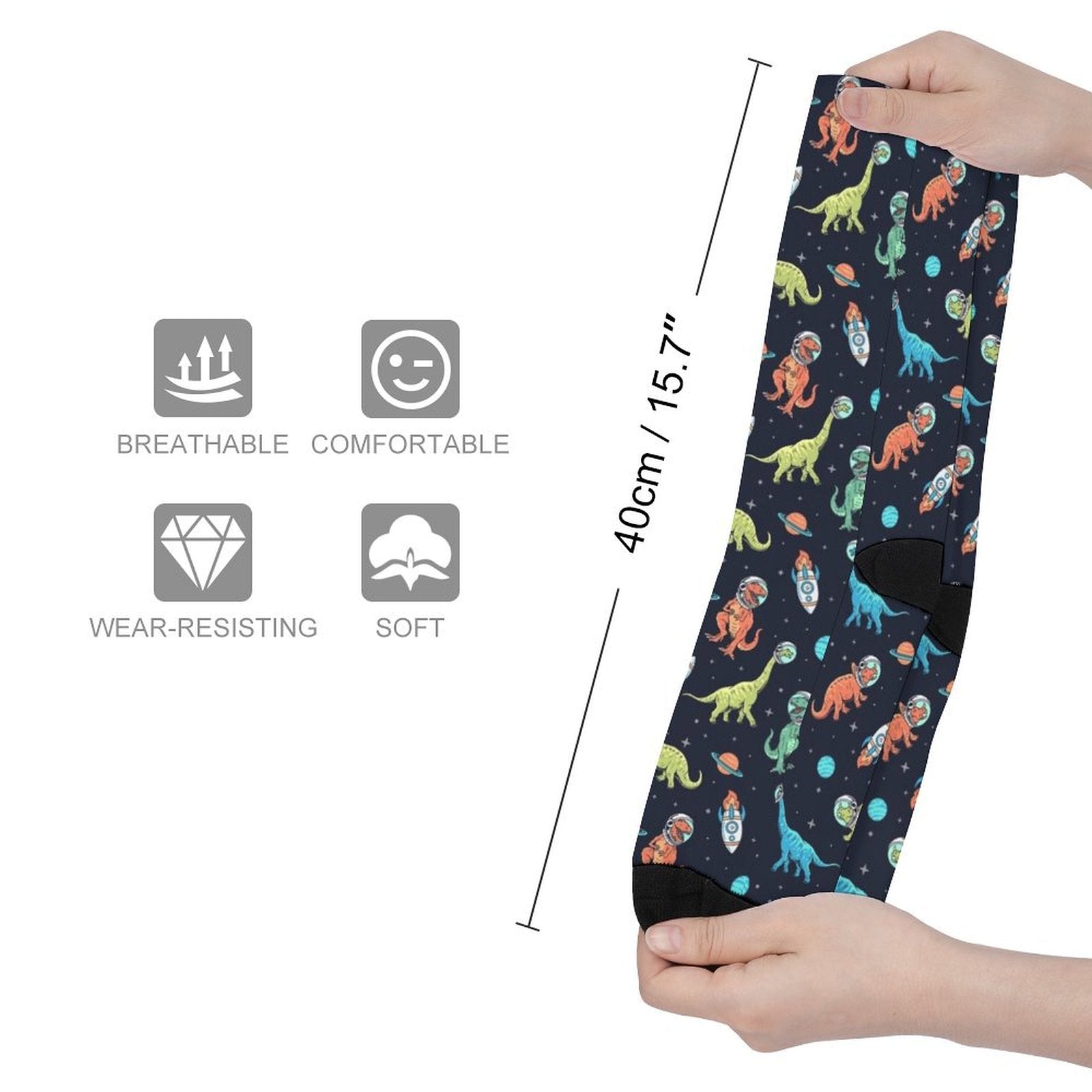 Space Dinosaur Prined socks Gifts for Men Women