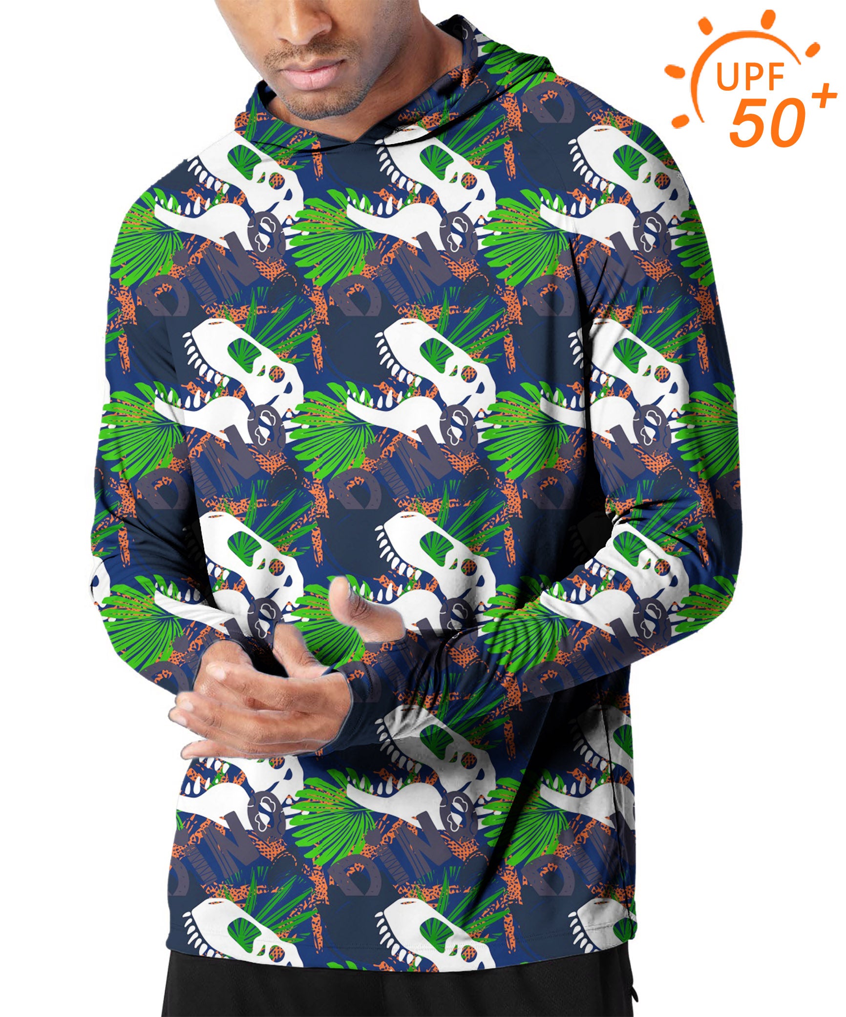 Men's Outdoor dinosaur fossil Golf Sun Protection Slim Fit hoodies