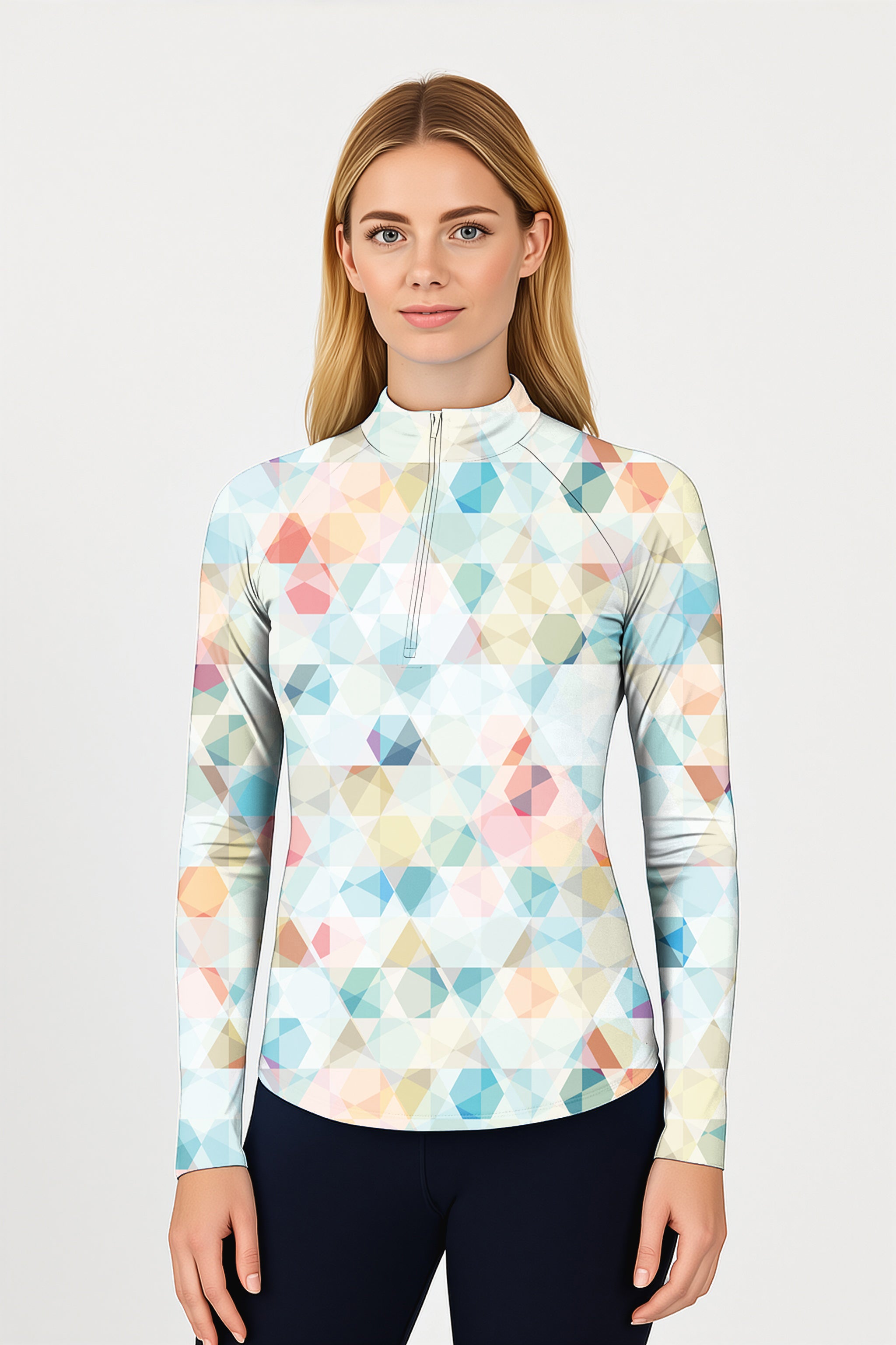 Fresh Flavors Women's Golf Active 3/4 Zipper Top Long Sleeves