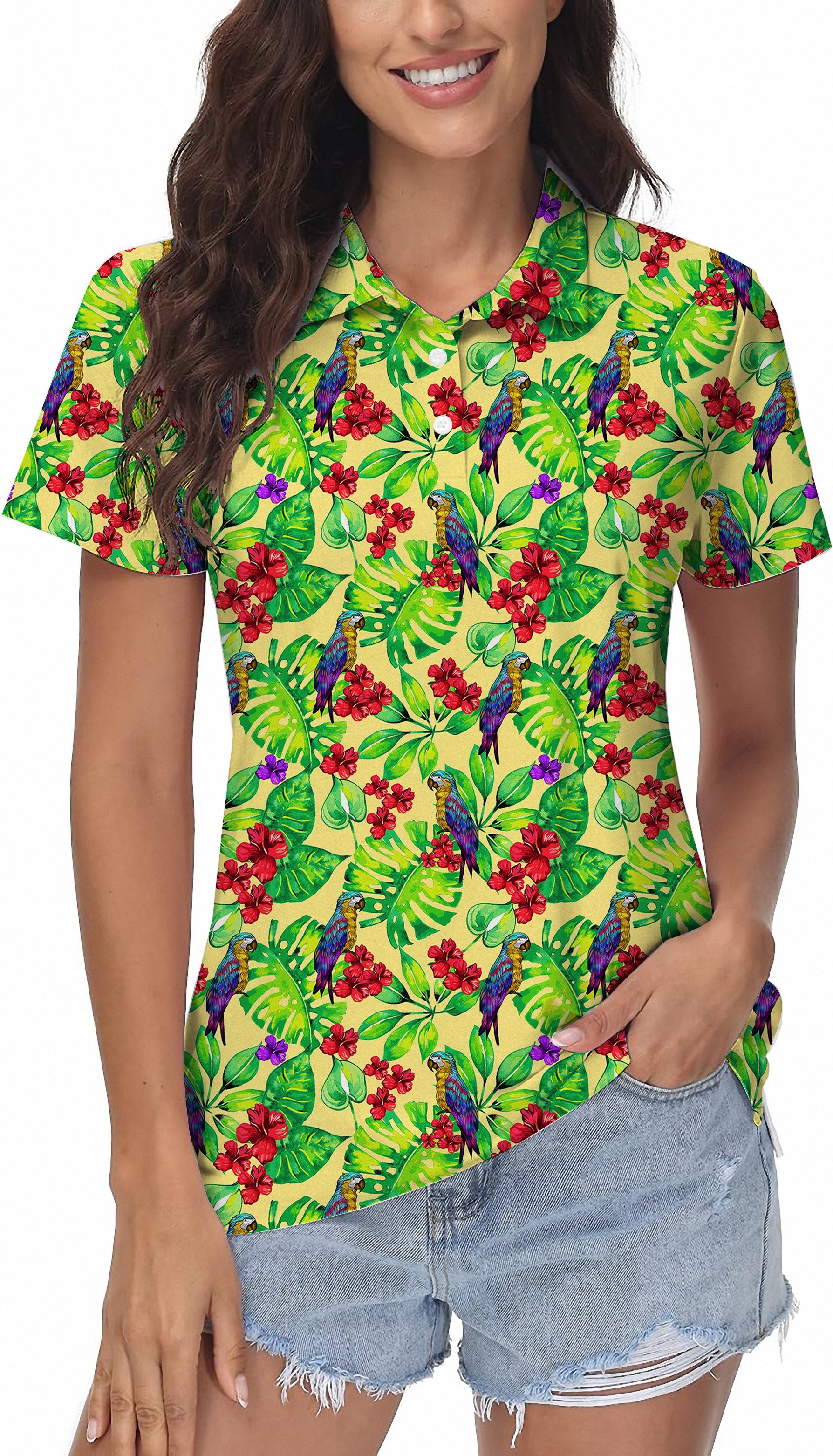 Women's Palm Leaf Toucan Golf Polo