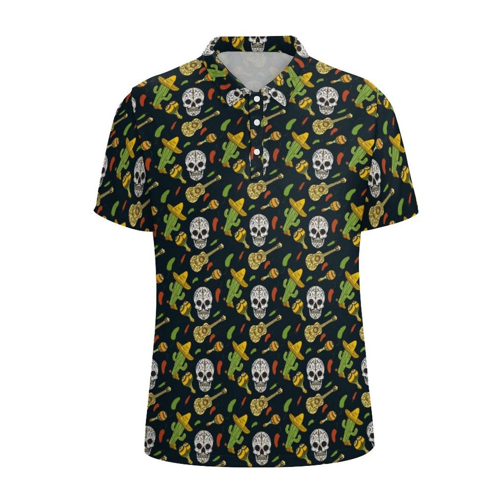 Cactus and Skull Men's golf polo