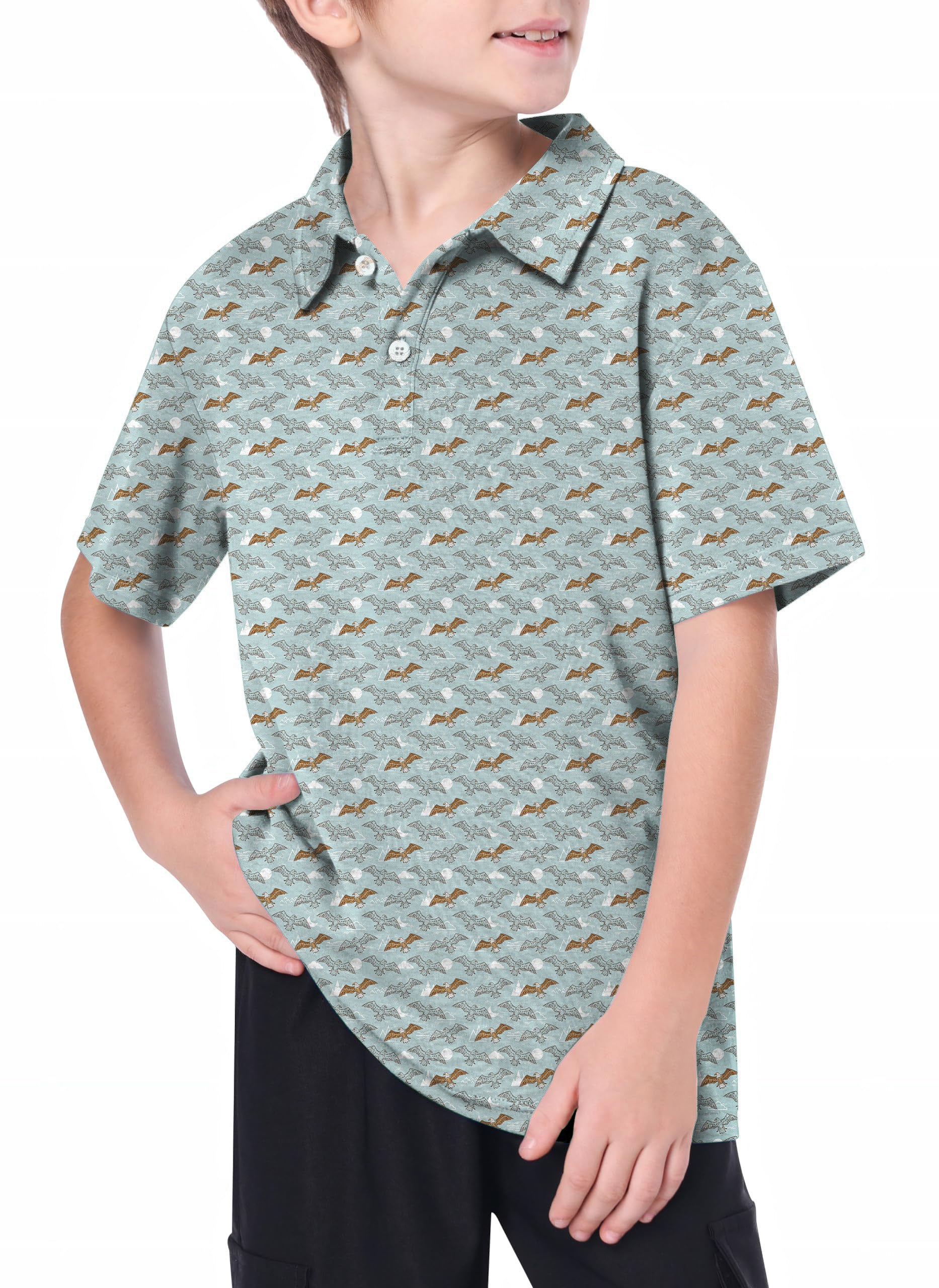 Youth American Bald Eagle Golf Polo