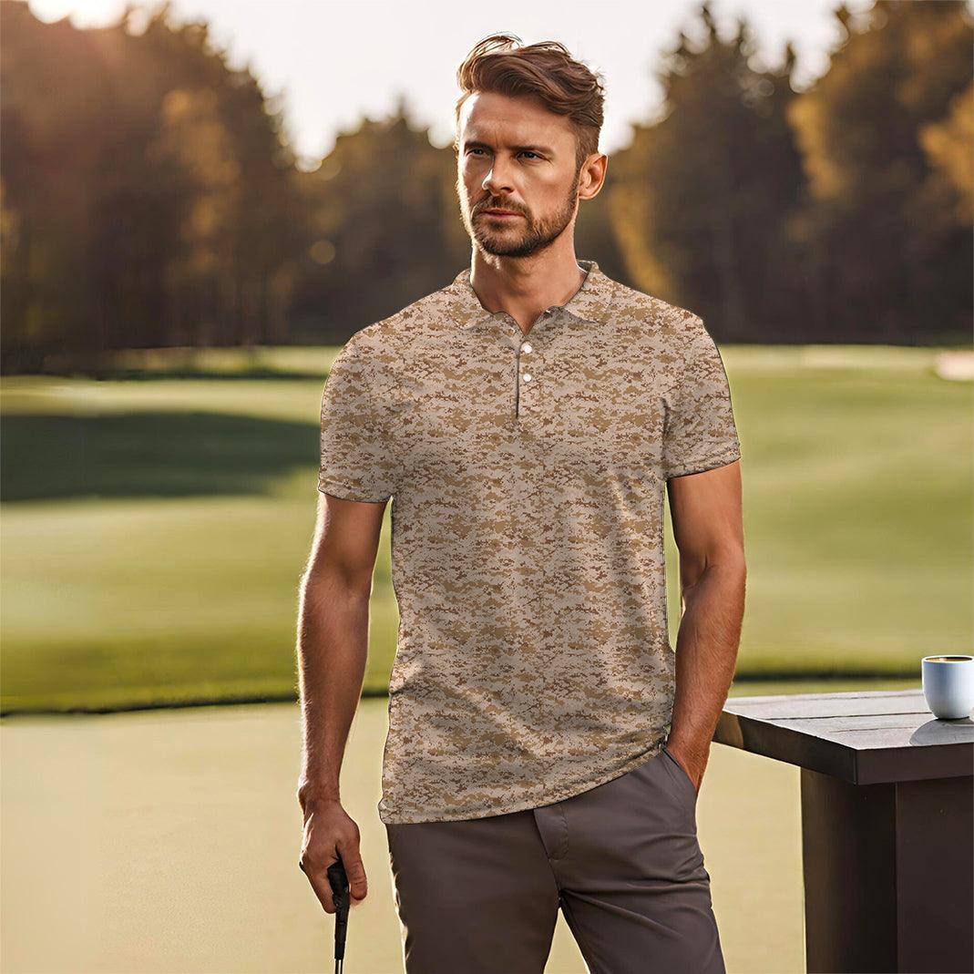 Men's golf polo Desert Camo