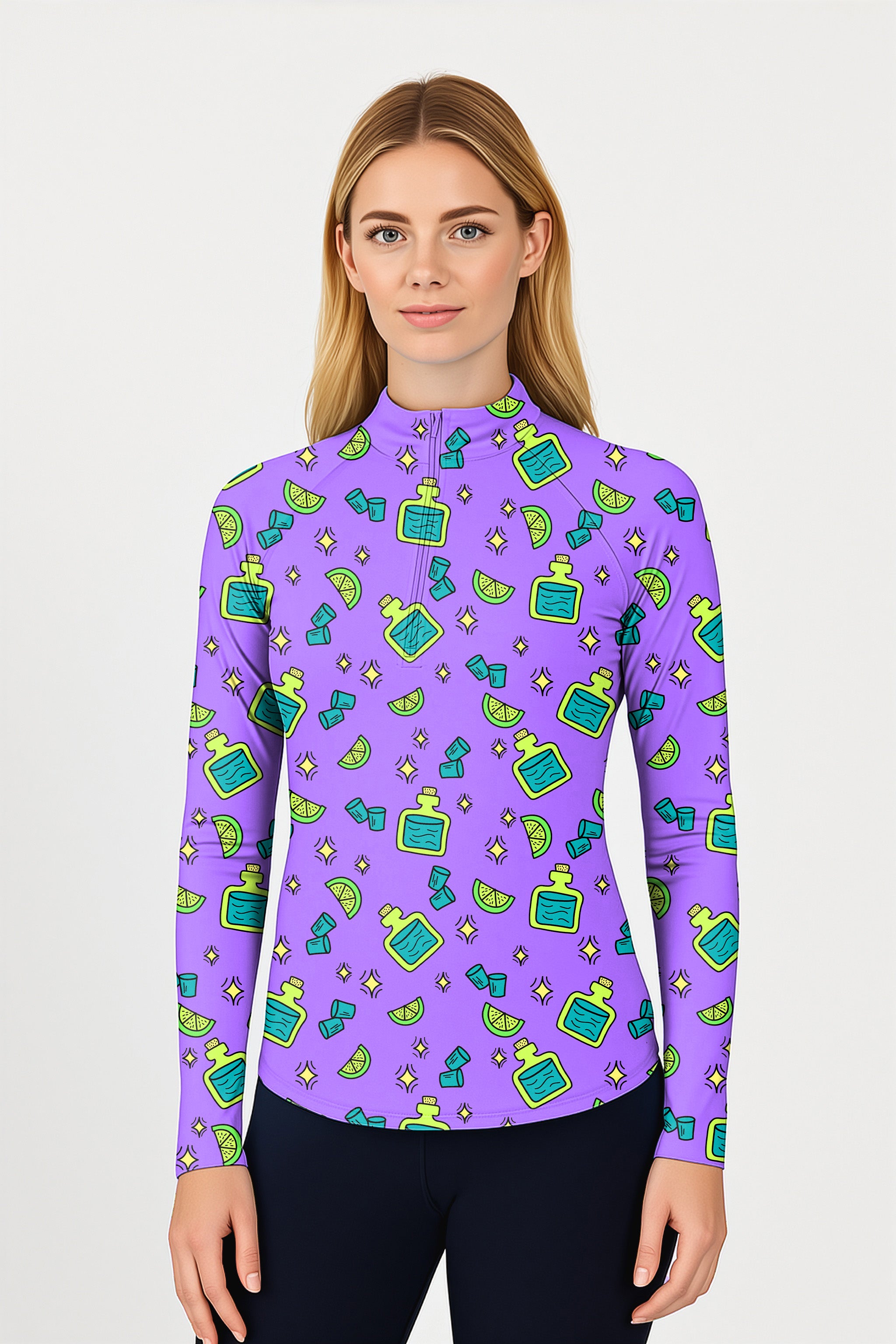 Shots Women's Golf Active 3/4 Zip Top