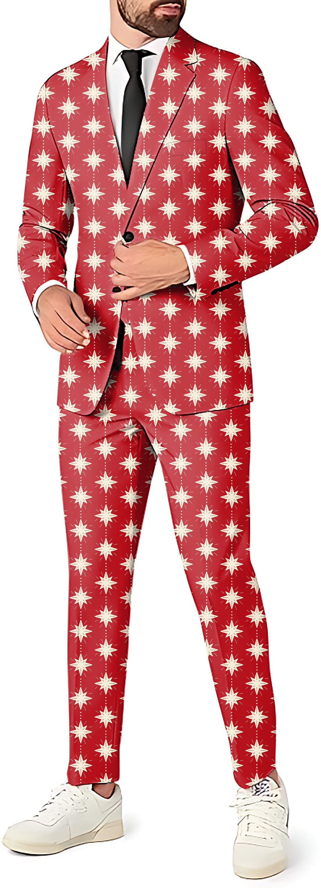 Christmas Star Men's Party Costumes-Theme Party 2 or 3pcs Suit set-Blazer Pants & Vest