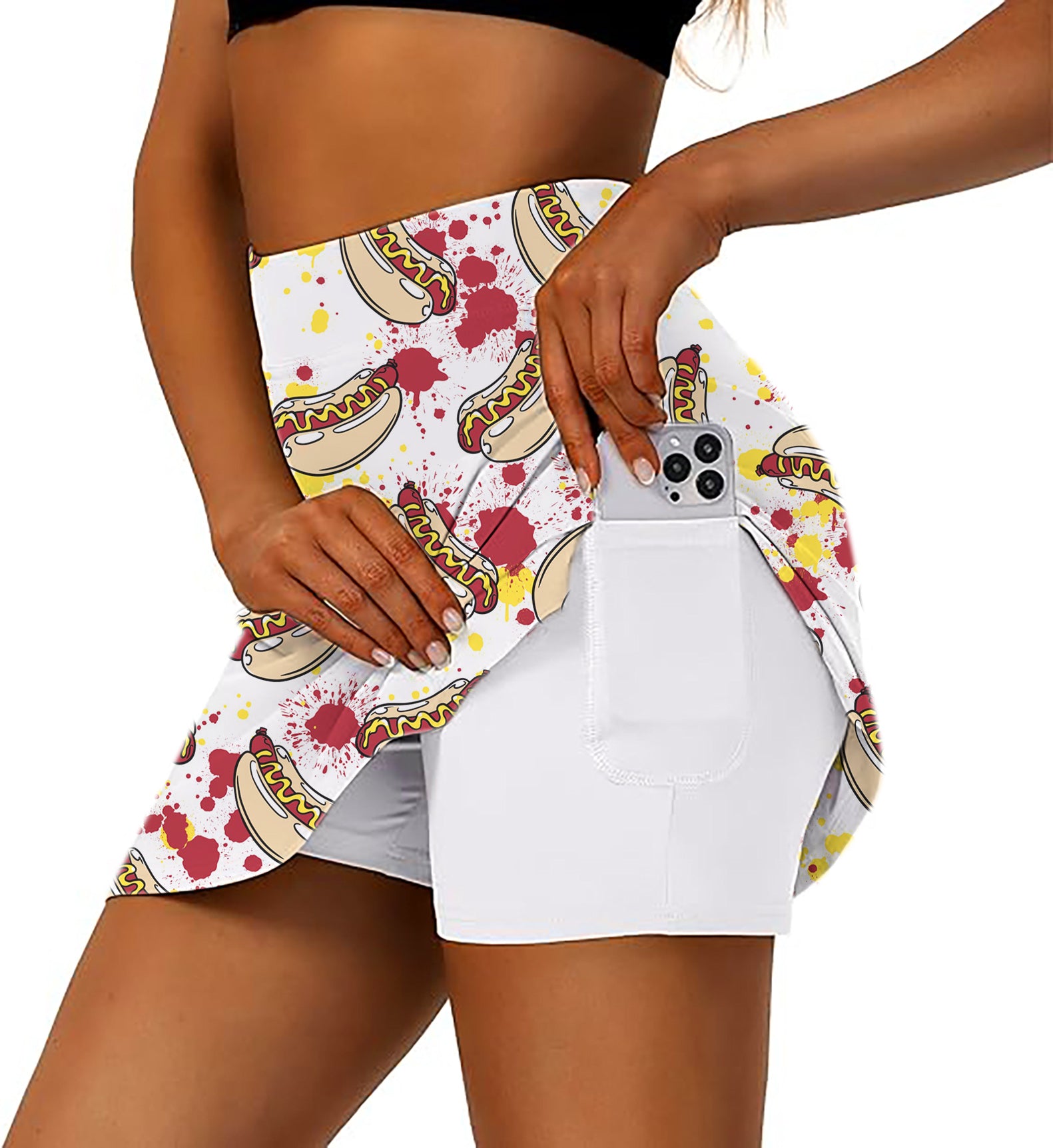 Hot Dog Women's Athletic Golf Skorts Flared Skirts