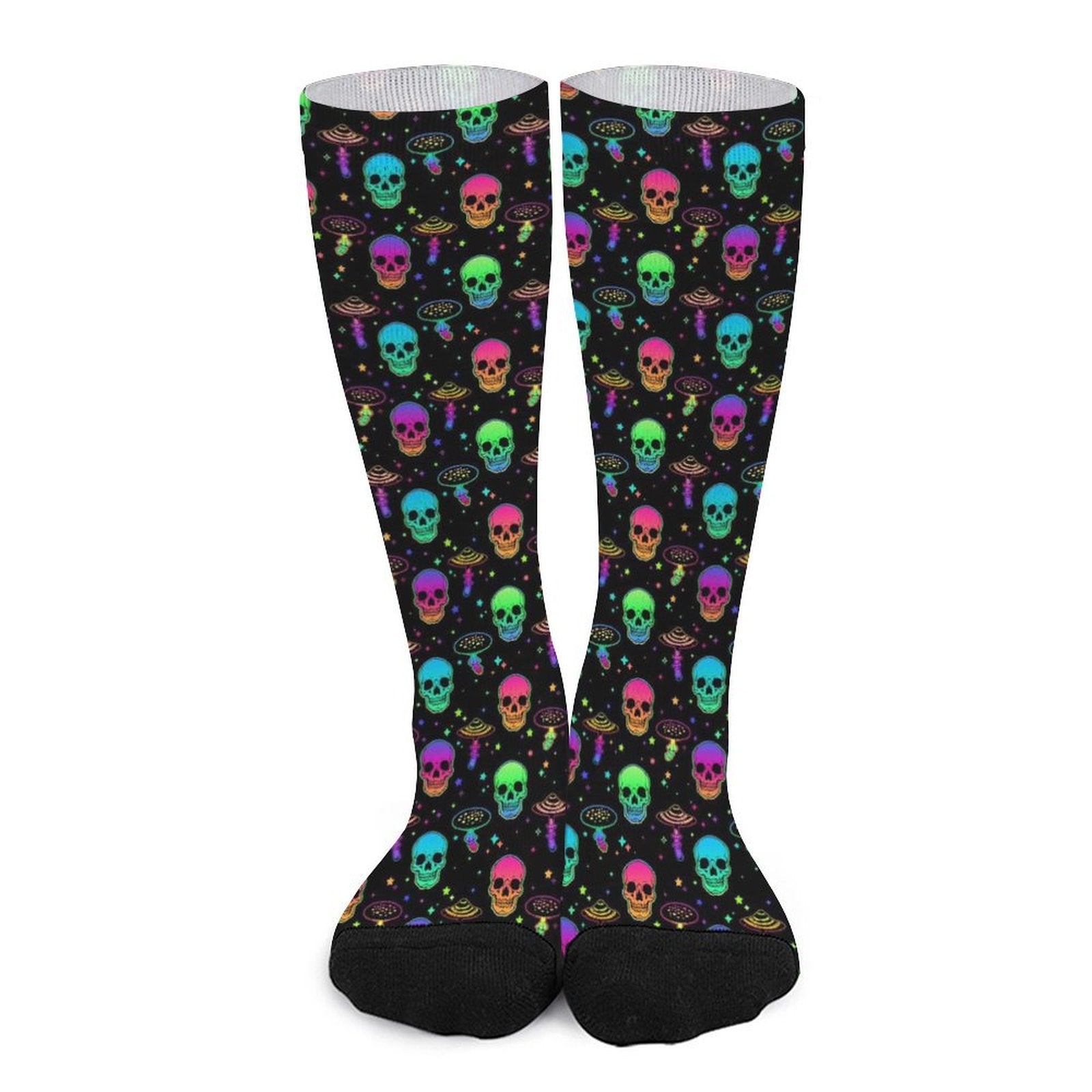 Neon Mushroom Skeleton Prined socks Gifts for Men Women