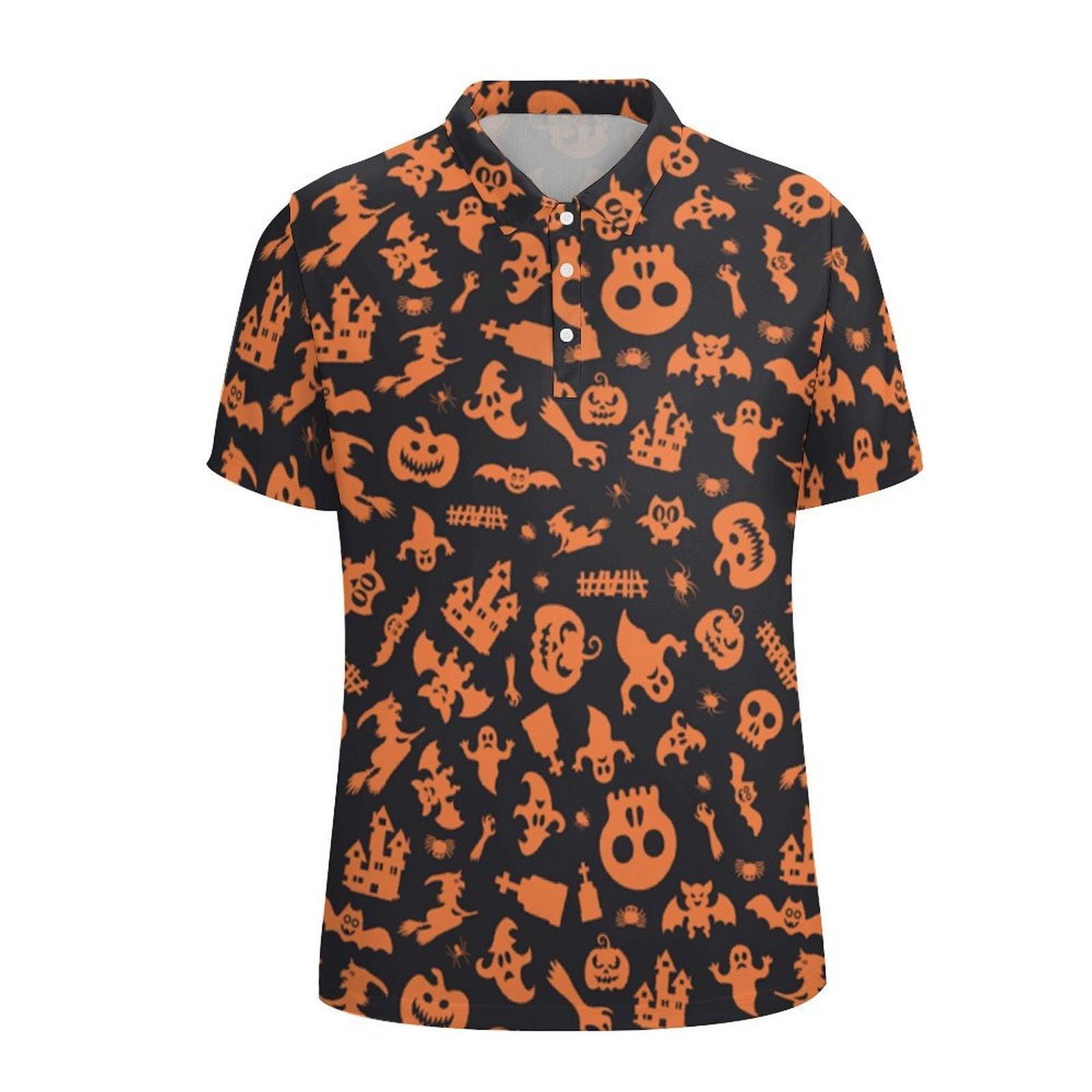 men's Spooky Halloween golf polo