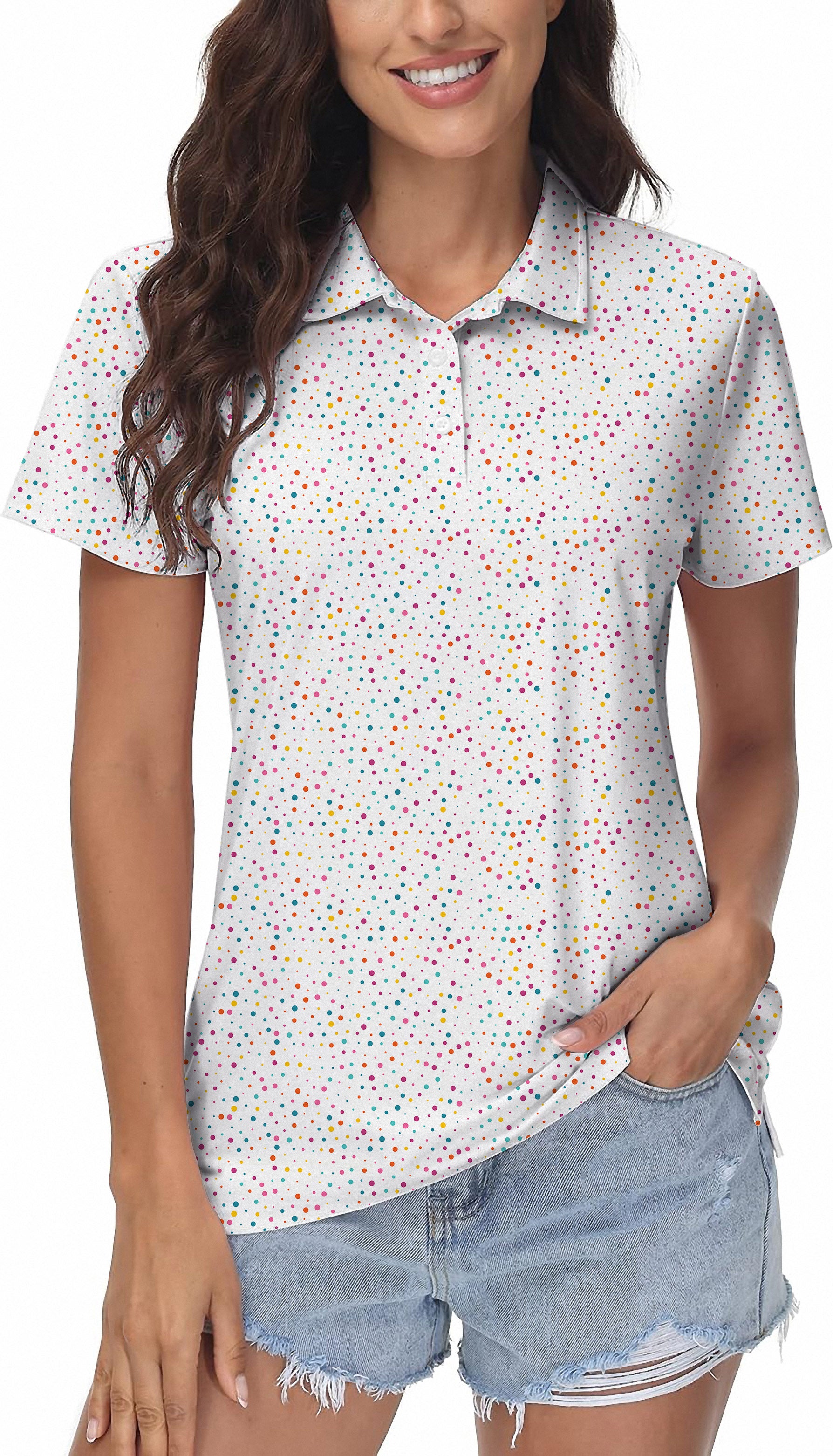 Colorful dots Women's Golf Polo