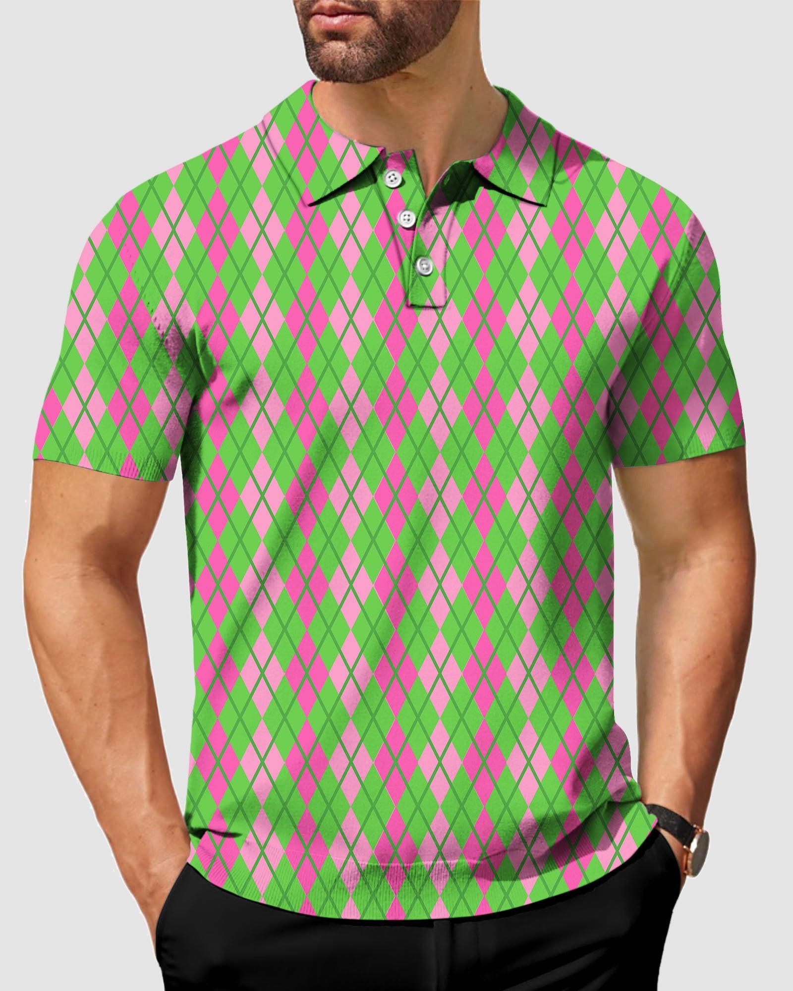 Men's diamond golf polo