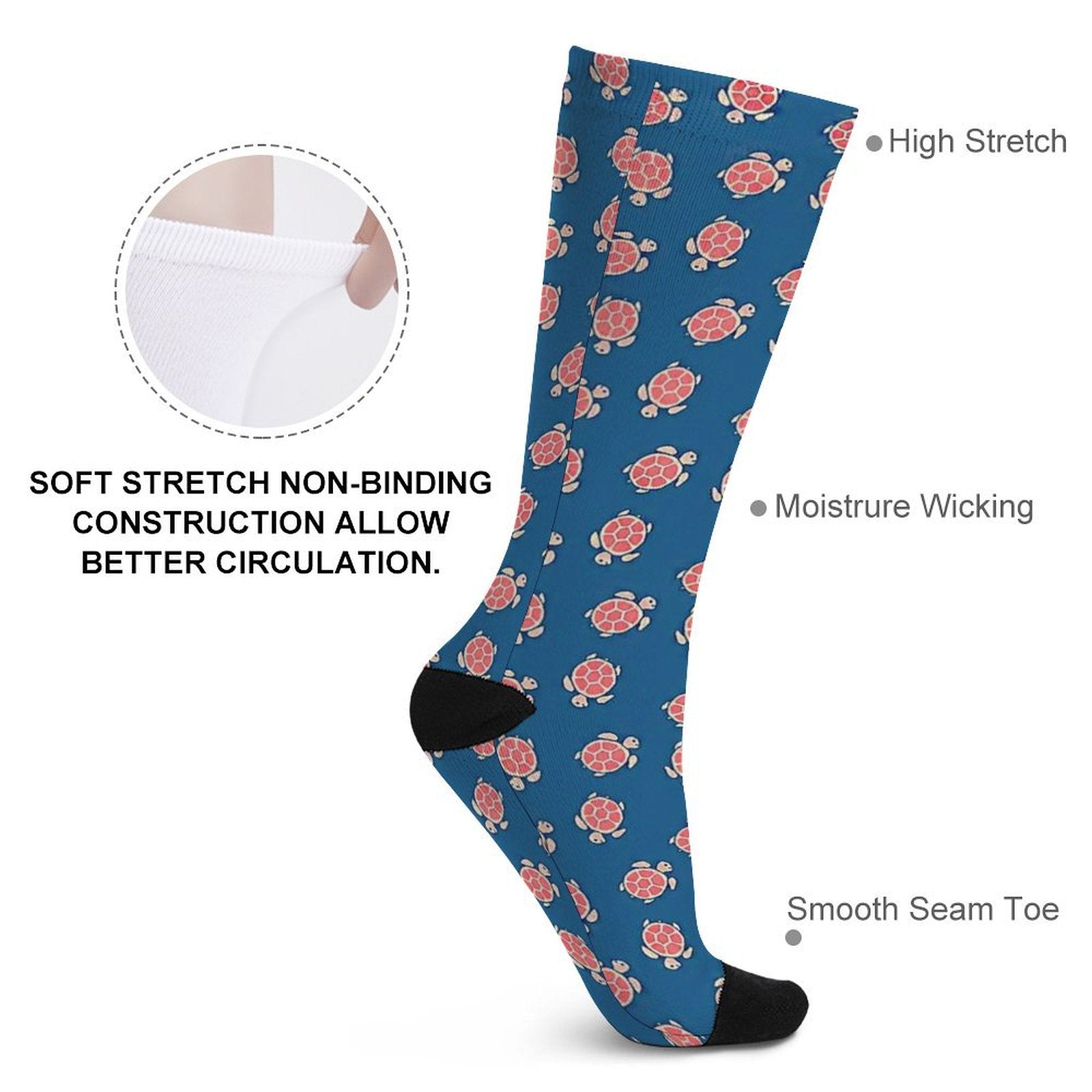 Blue and Turtle Prined socks Gifts for Men Women