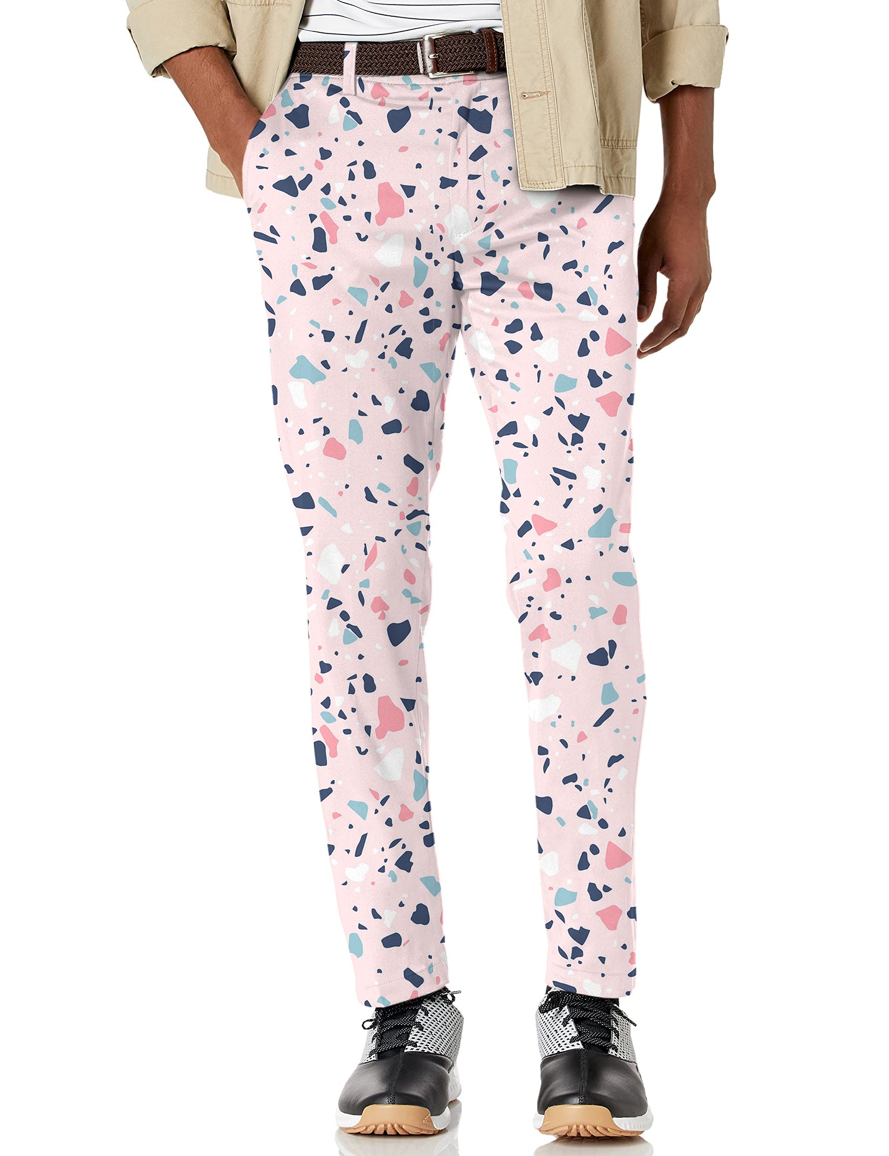 Men's Pink Paint Splatter Stretch Golf pants