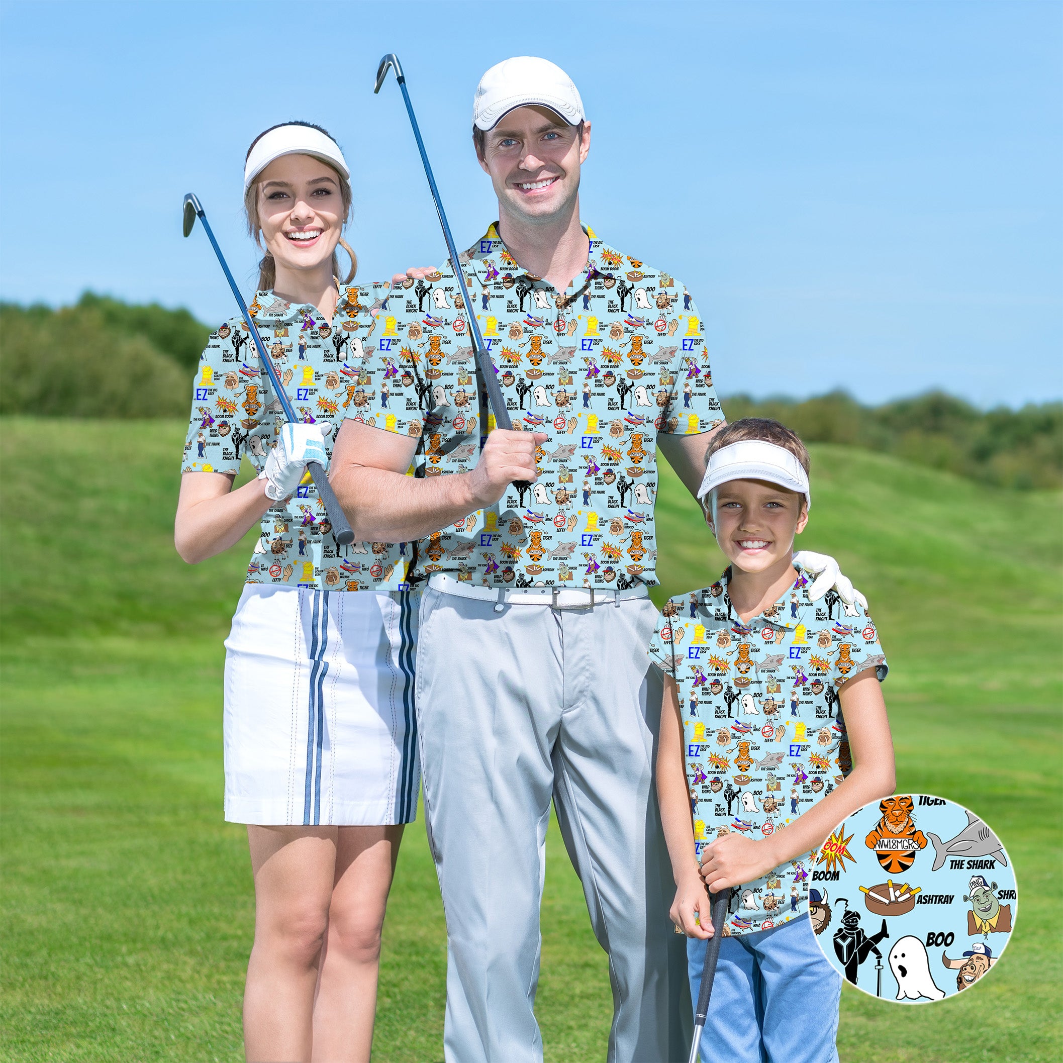 Family Professional Nicknames Big EZ set Golf Championship Trophy tournament