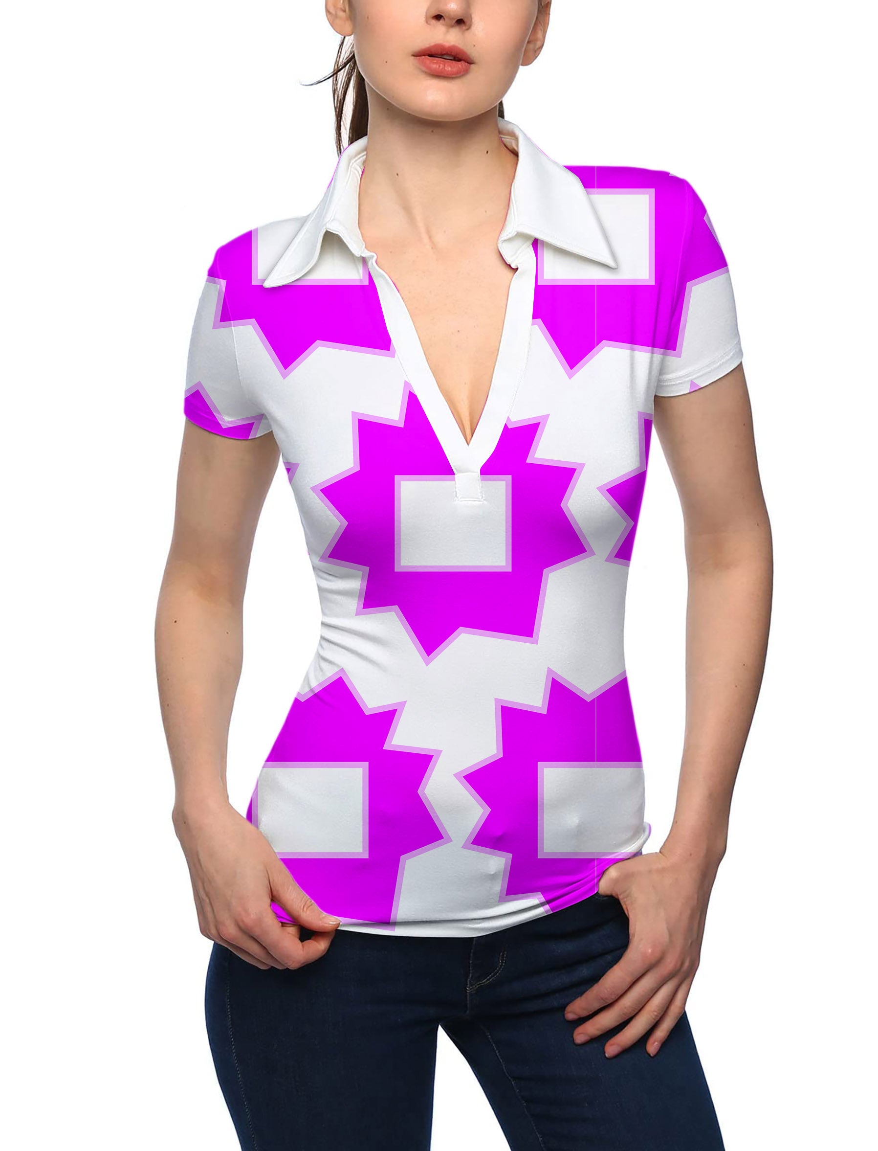 Women's Explosion Geometry Limited Edition V Neck Golf Polo