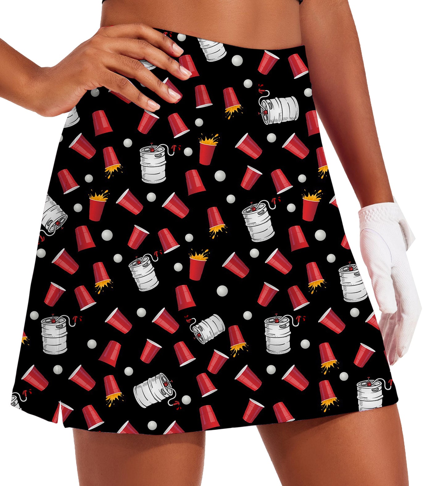 Women's Kegs & Cups Golf Skirts Inner Shorts Pocket