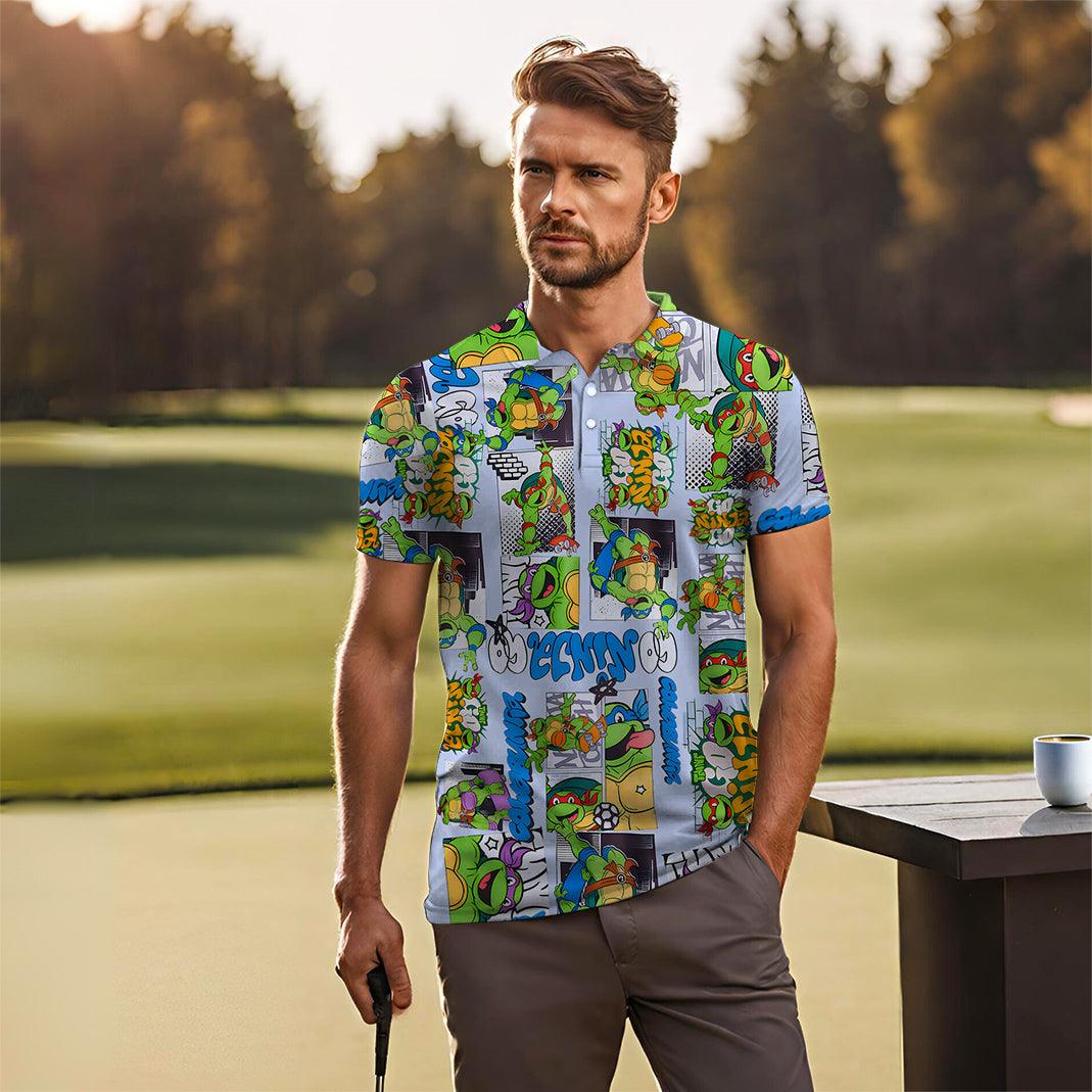 Men's golf polo TMNT - Comic Strip