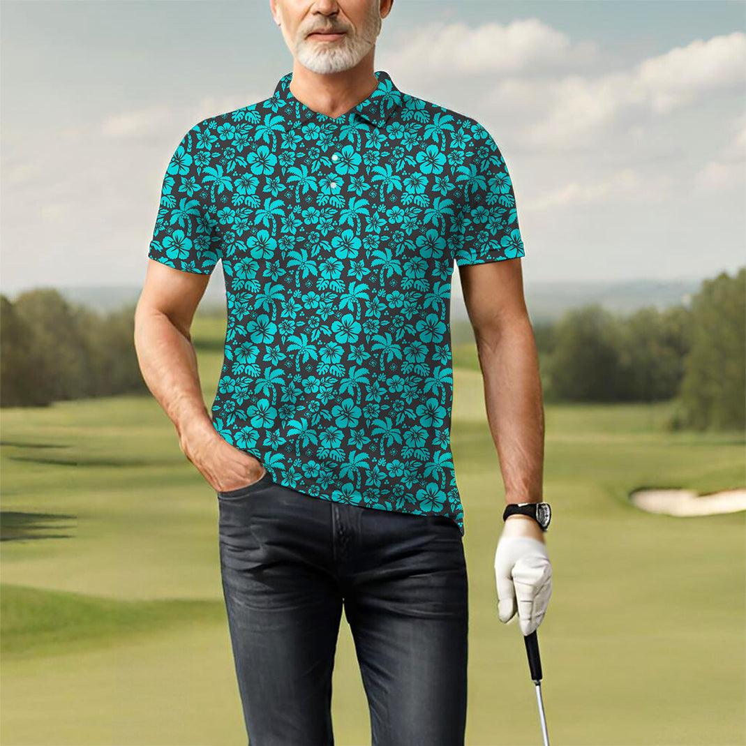 Men's Tropical Hibiscus golf polo