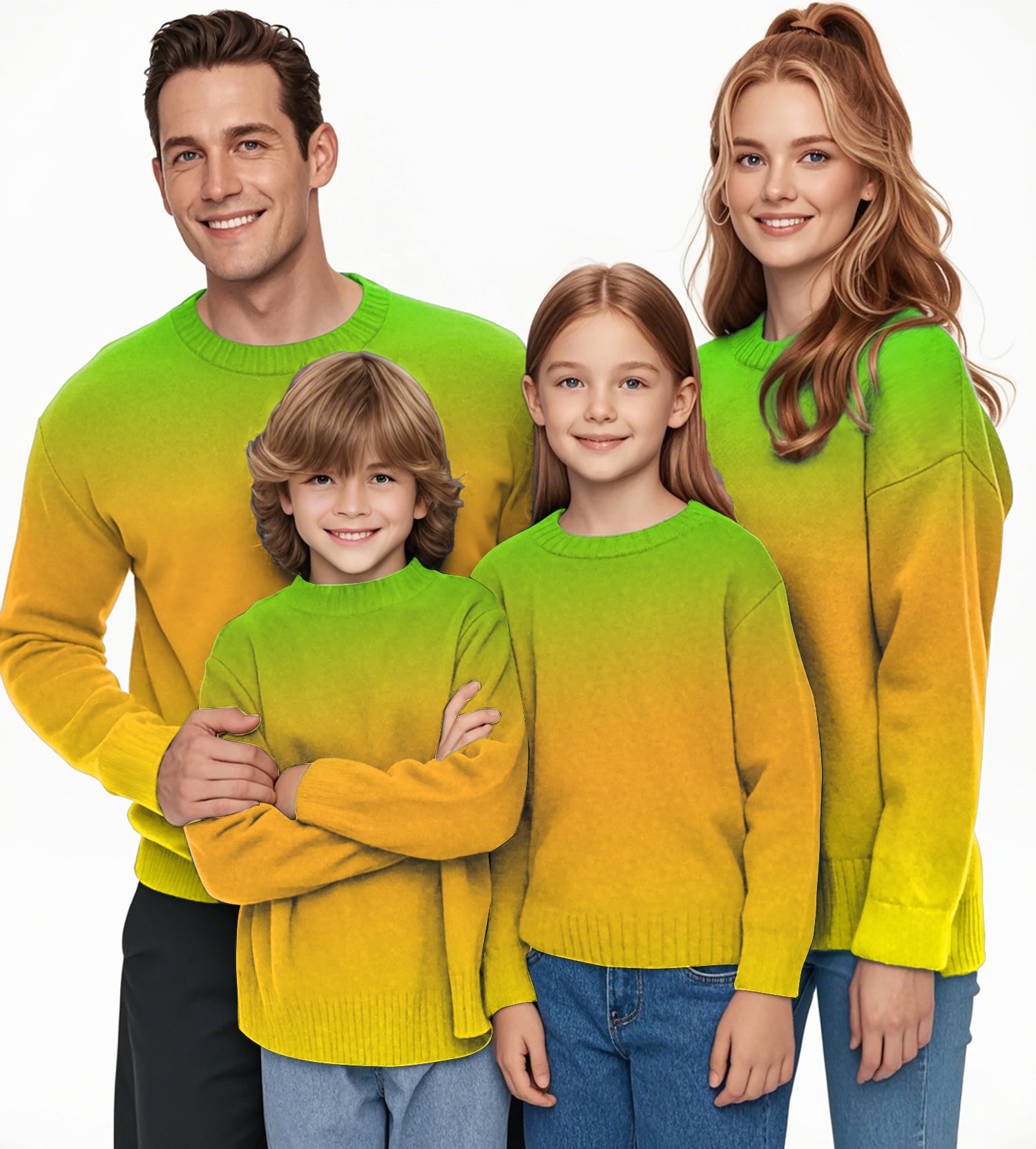 Neon Gradients Crewneck Pullover Ugly Sweater Men Women boy girl family