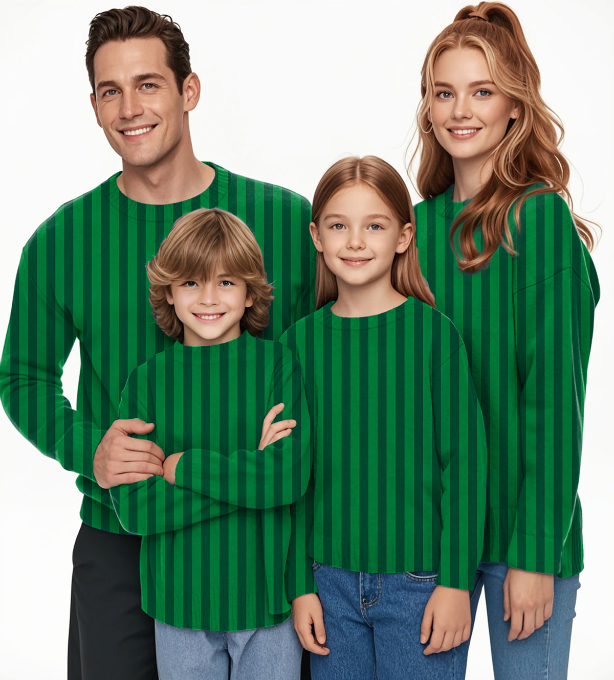 Vertical stripes on a watermelon Crewneck Pullover Ugly Sweater Men Women boy girl family