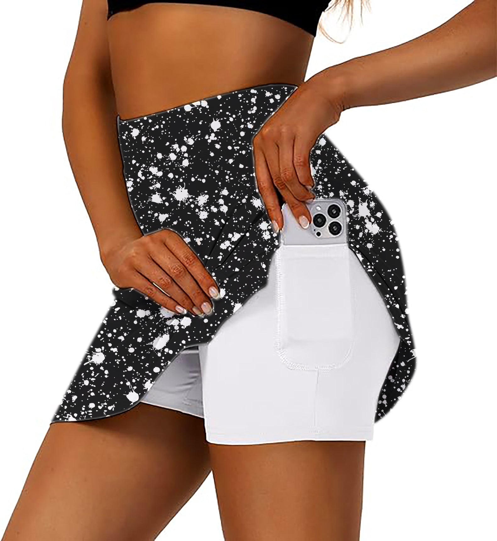 ZEBRA SPLATTER Women's Athletic Golf Skorts Flared Skirts