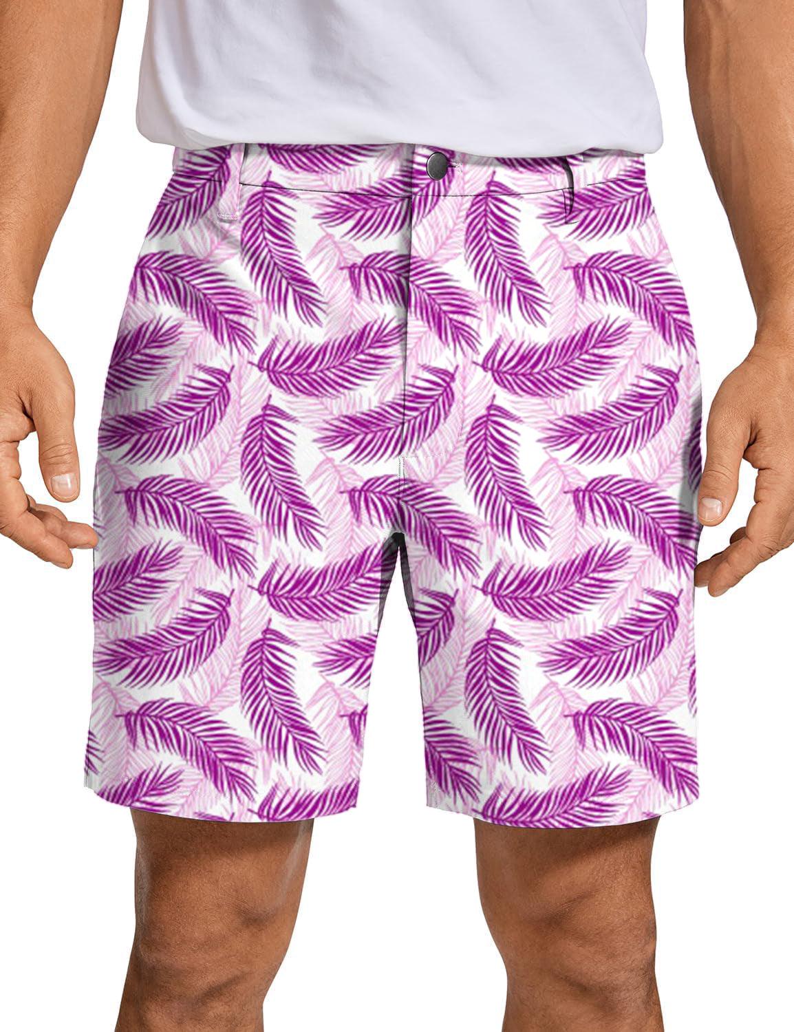 Men Purple Palms Golf Shorts