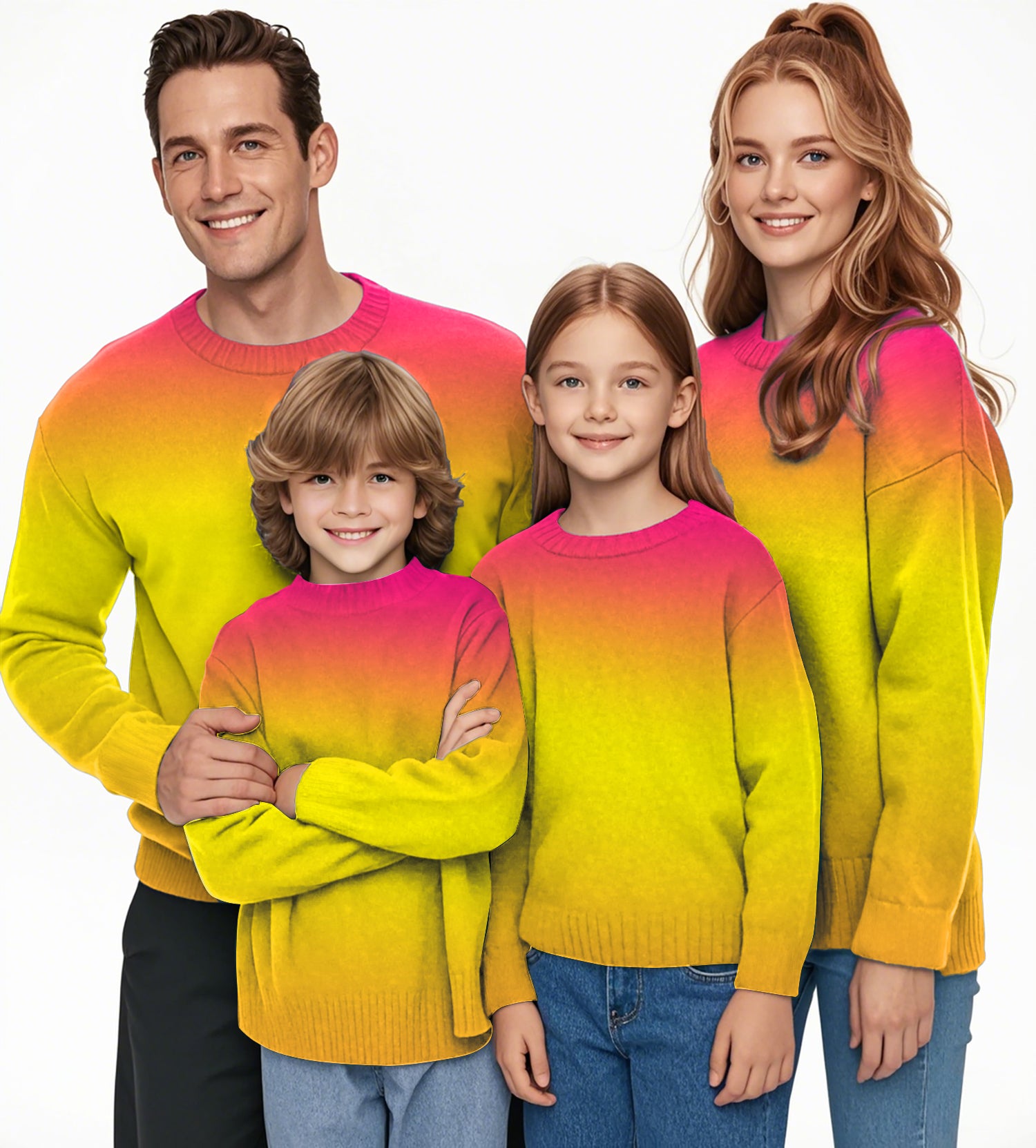 Neon Gradients Crewneck Pullover Ugly Sweater Men Women boy girl family