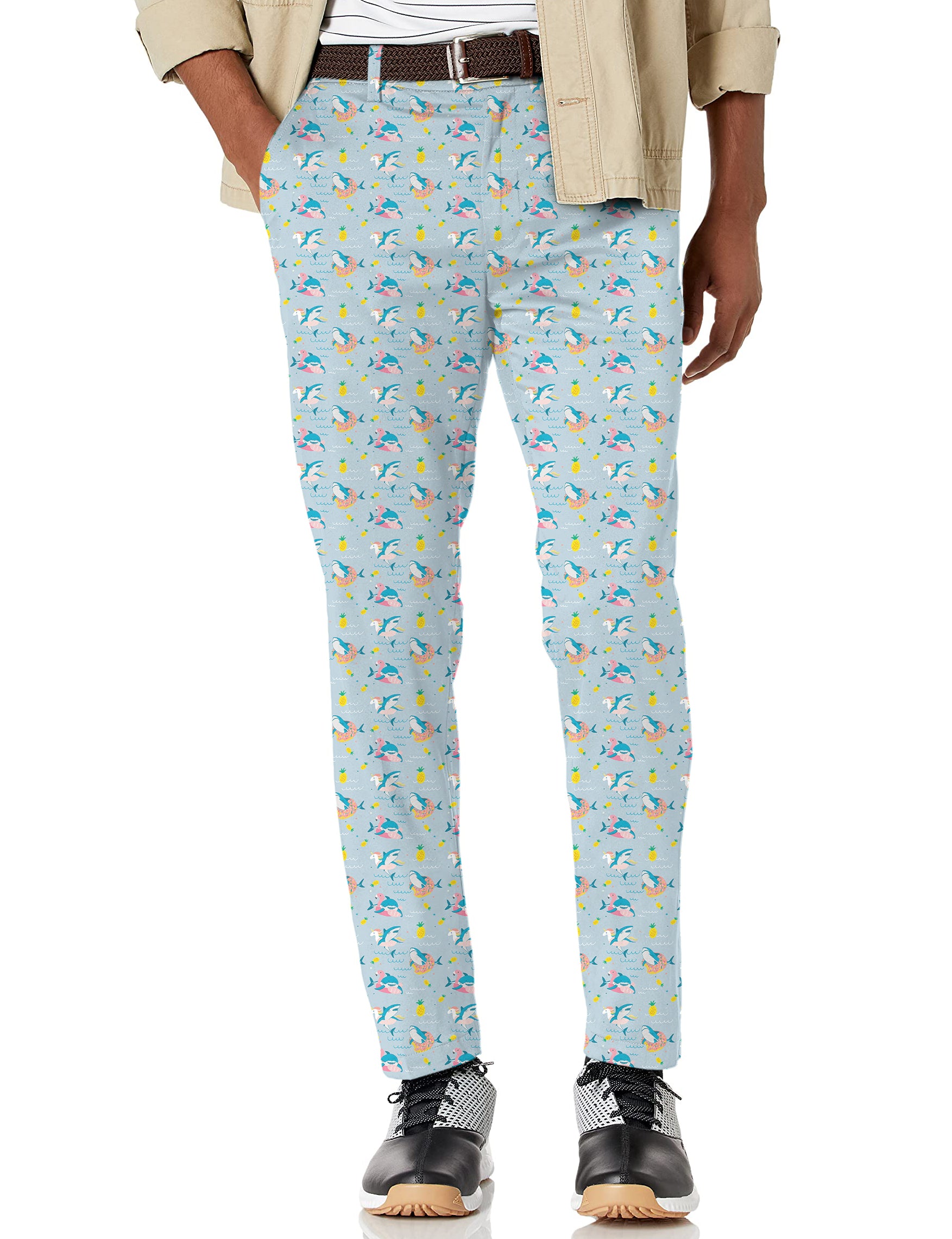 Men's Shark Flamingo Unicorn Stretch Golf pants trousers