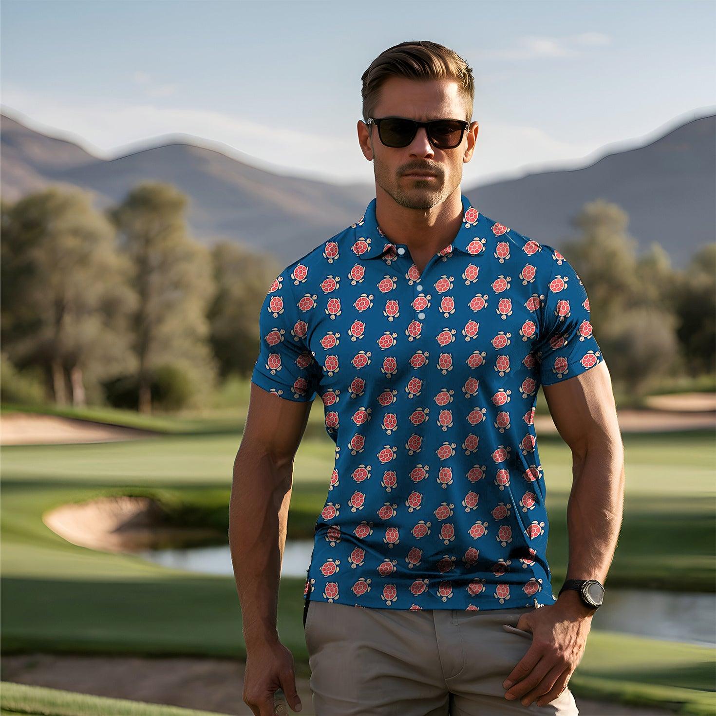 Blue and Turtle Men's golf polo