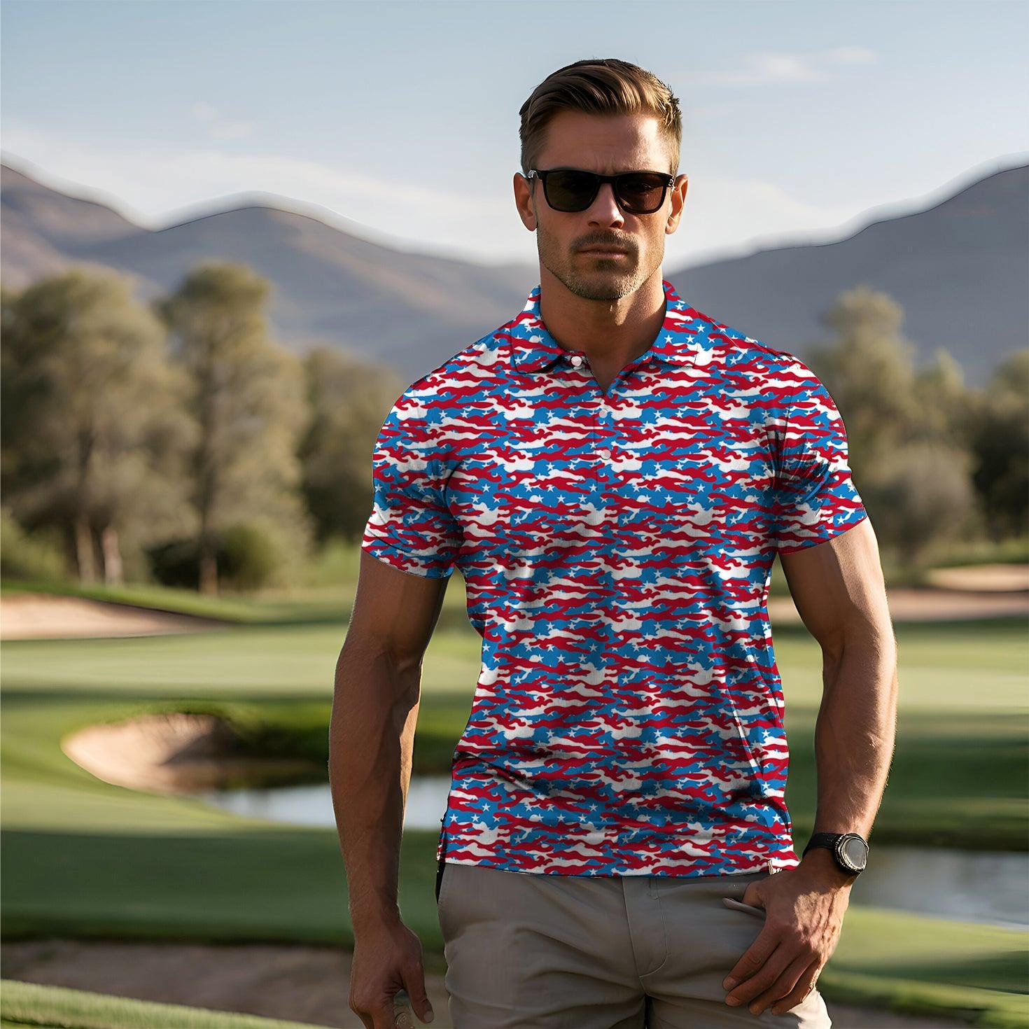 Men's Patriotic Camo golf polo