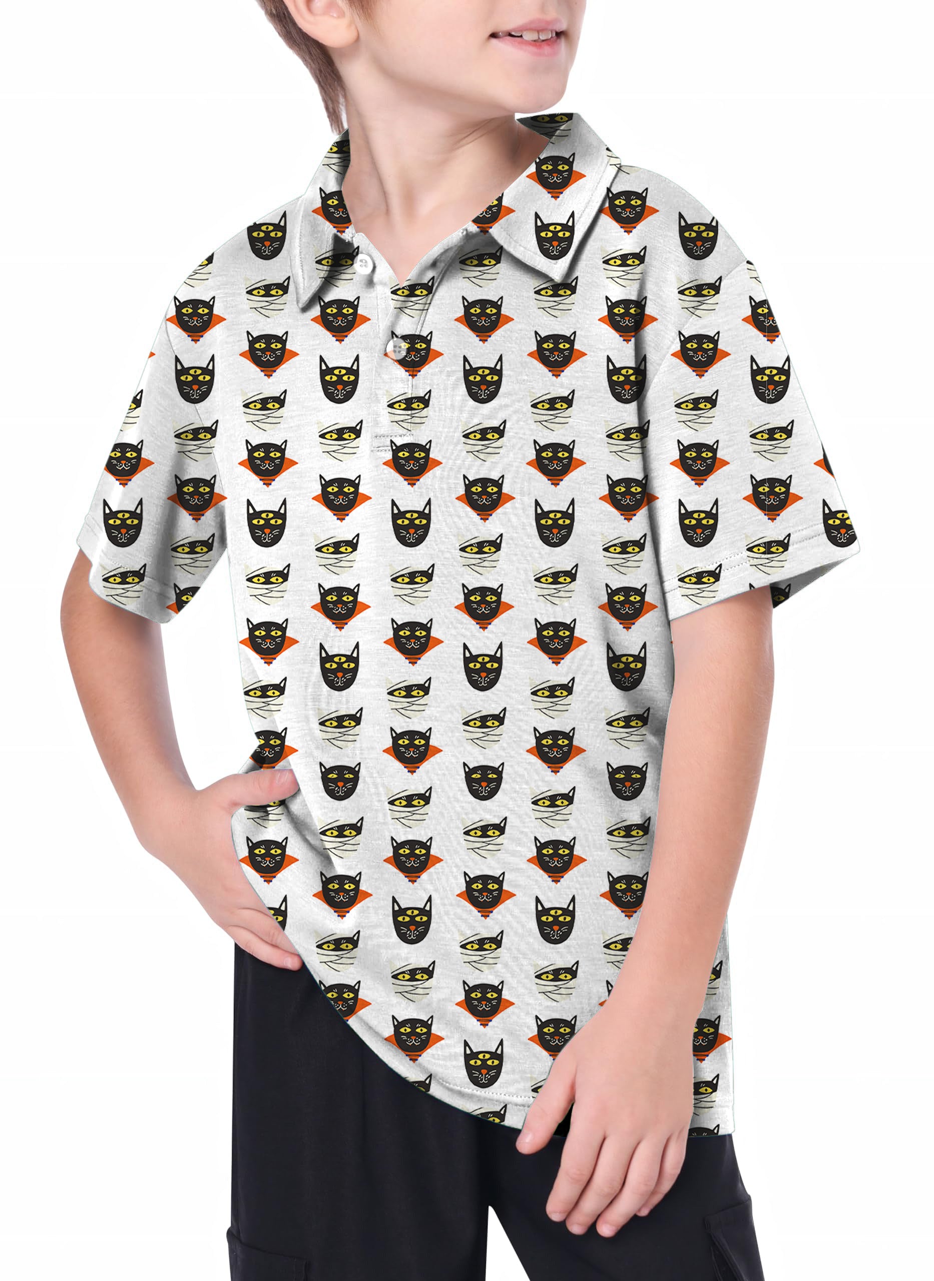 Youth Halloween Mummy Cat Custom The Background Color Golf Polo