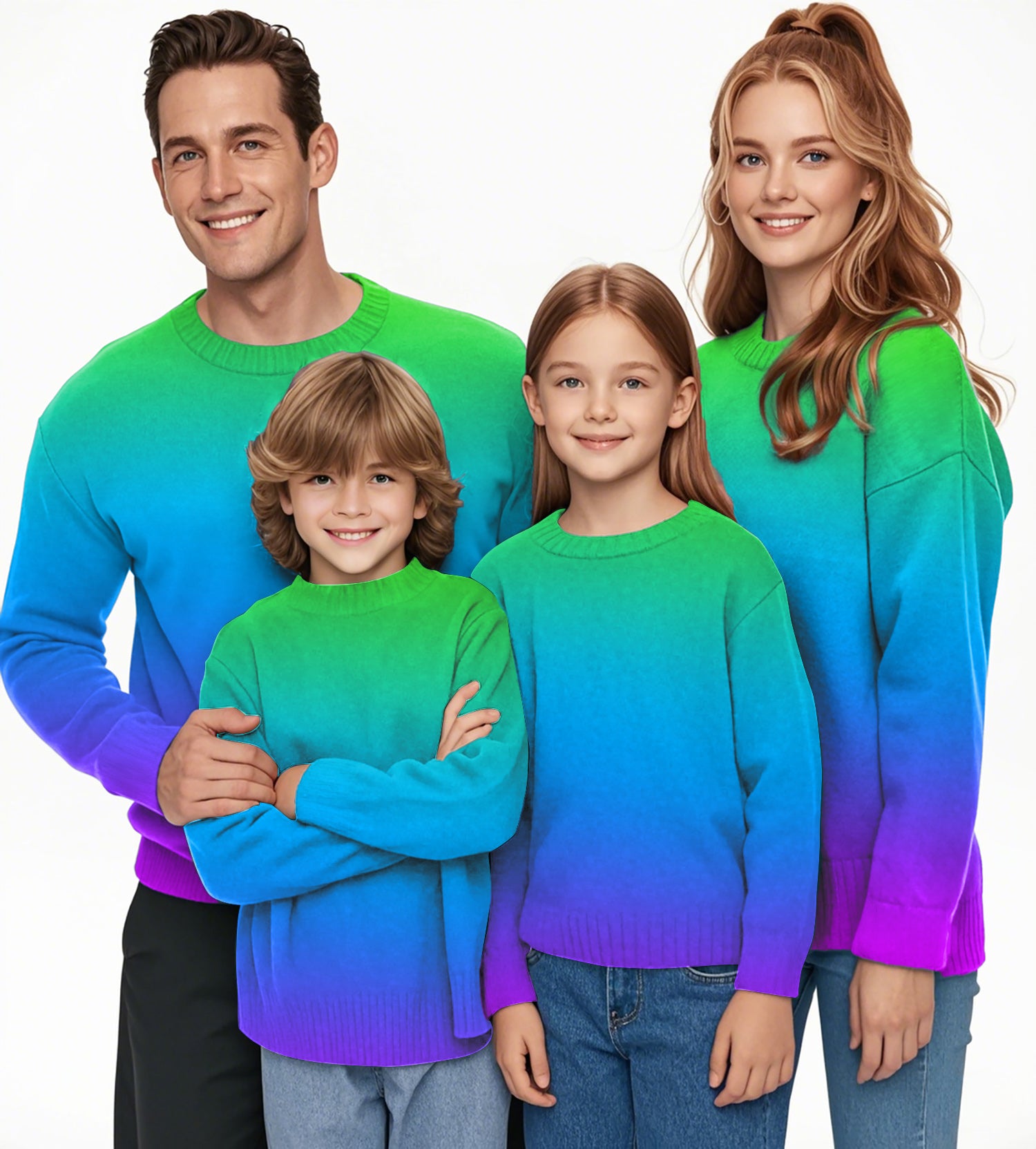 Neon Gradients Crewneck Pullover Ugly Sweater Men Women boy girl family