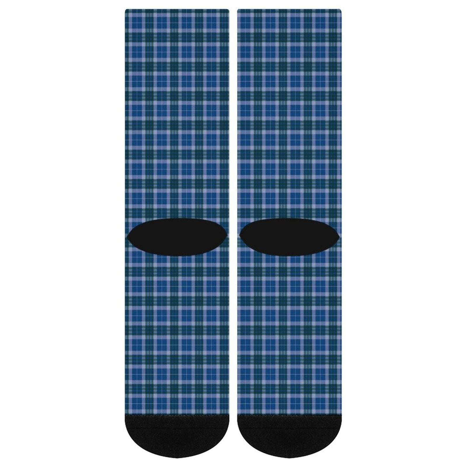 blue grid Prined socks Gifts for Men Women