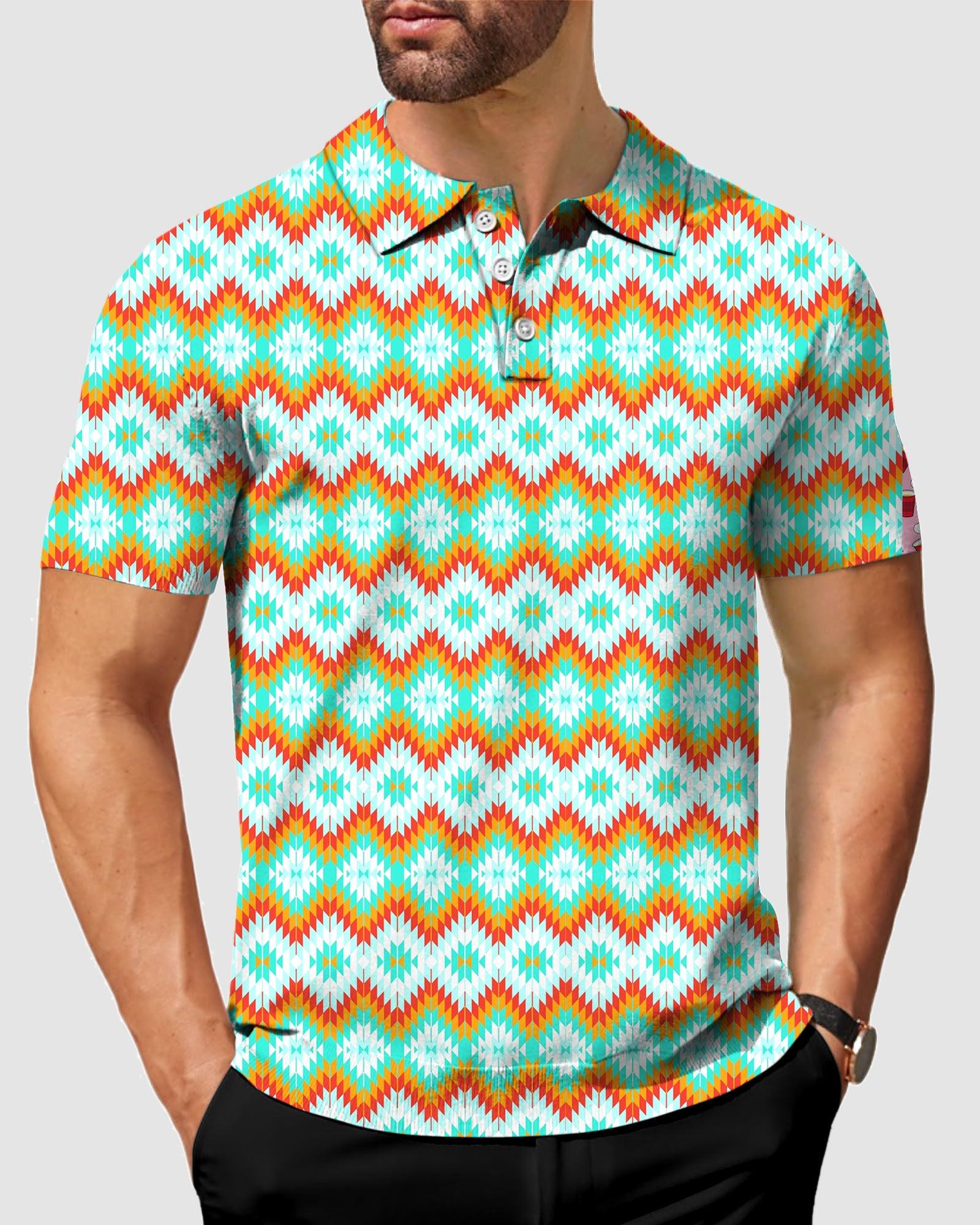 Men's Aztec Summer Contrast Stitching golf polo