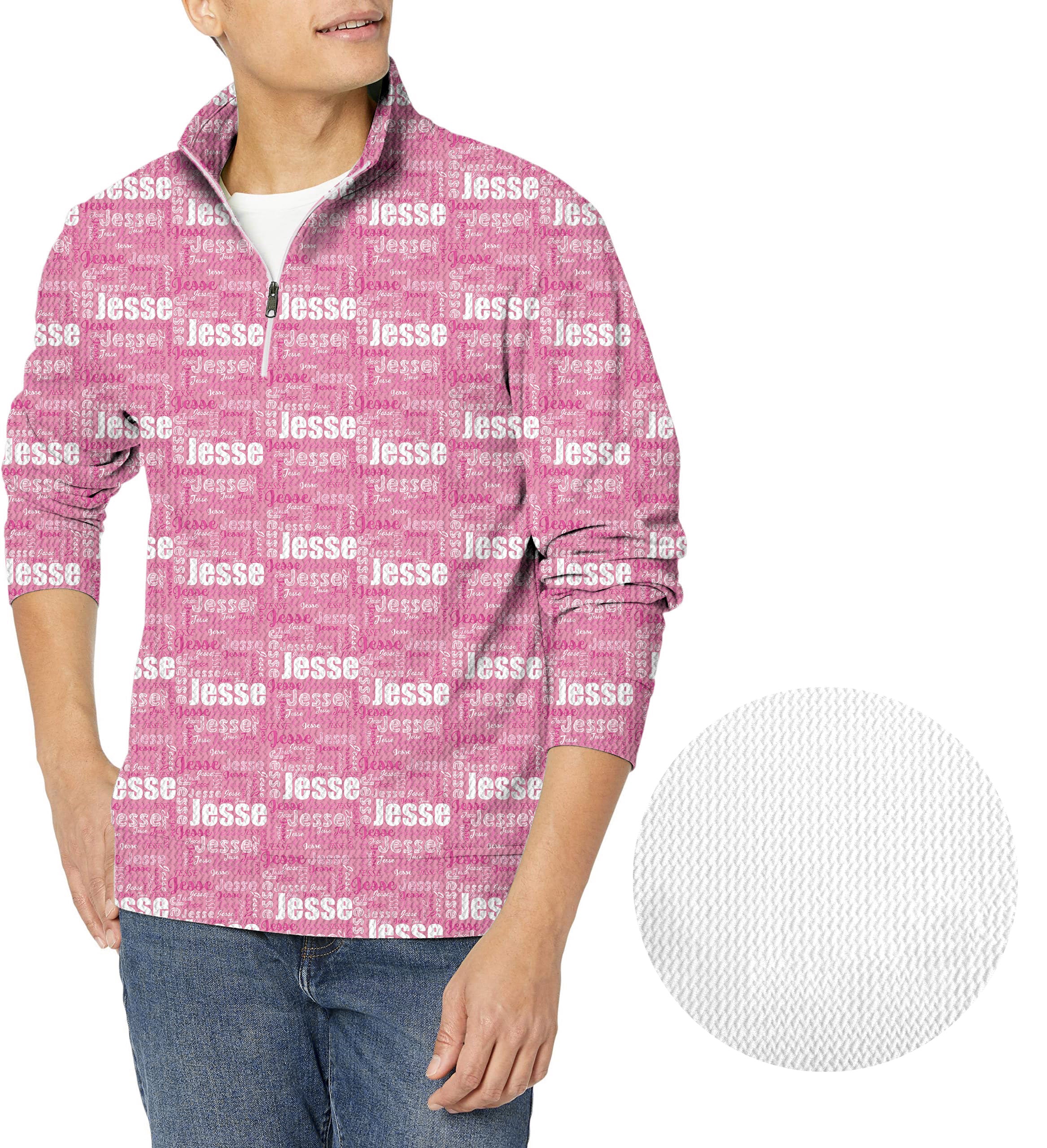 Custom name mulberry-Men's Golf Waffle Zipper Pullover