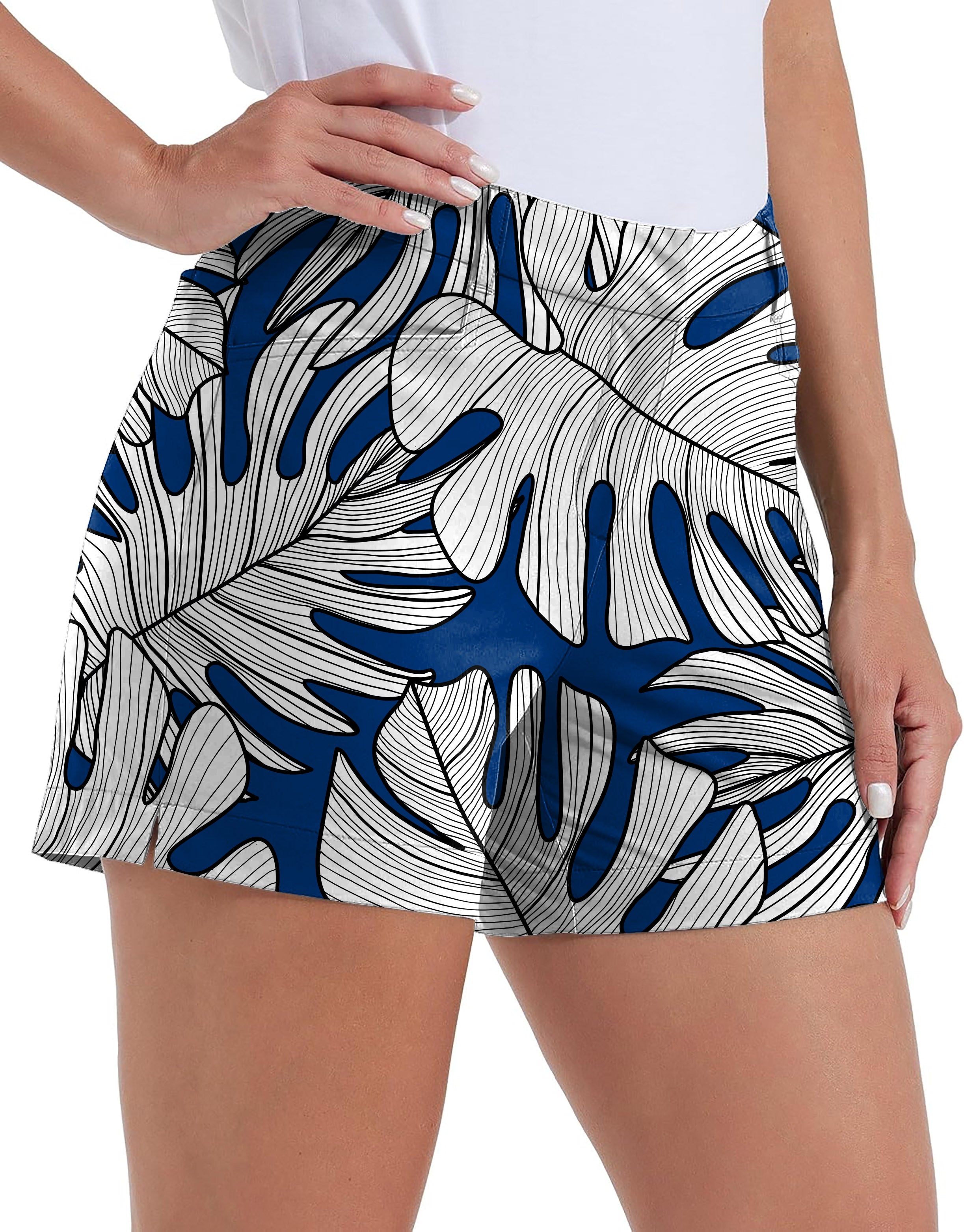 Floral Split-leaf Philodendron plant Own Logo 4.5/7/10" Golf Shorts Quick-Drying Woman Outdoor Casual Shorts With Pockets Waterproof