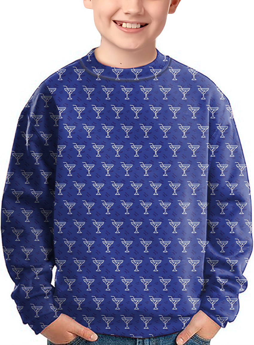 Happy New Year drink Crewneck Pullover Kids Ugly Sweater