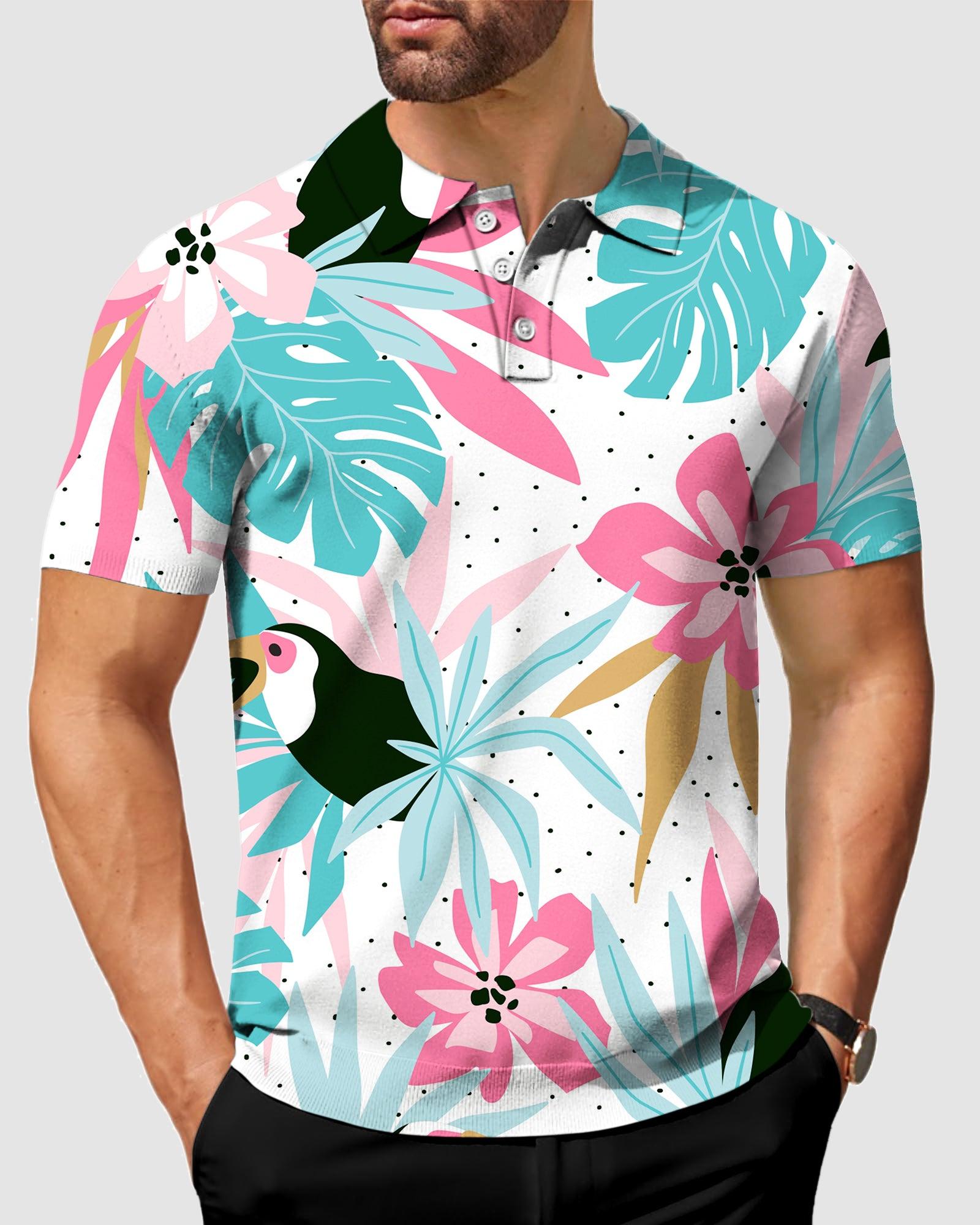 Men's Floral Toucan golf polo