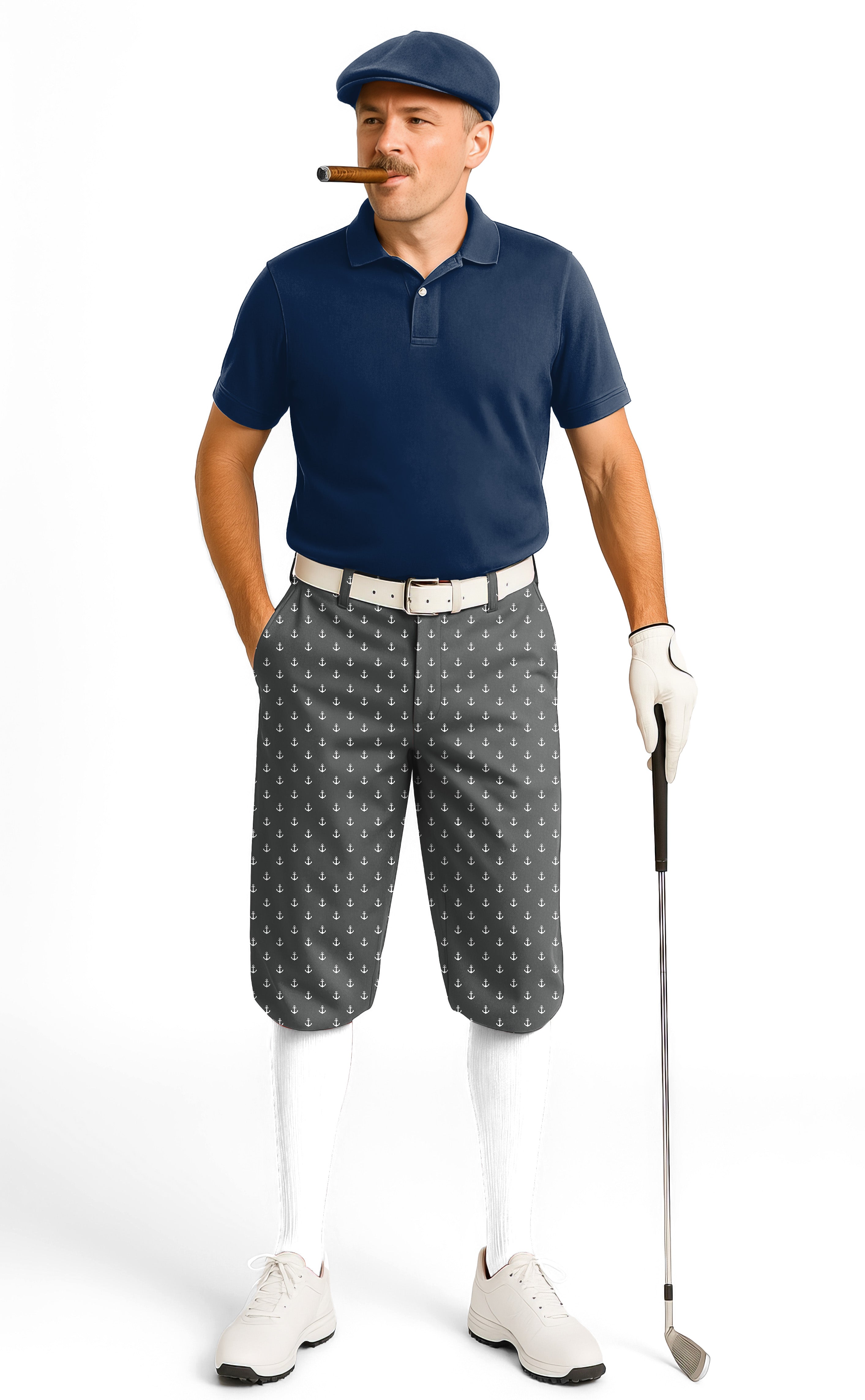 Black Anchor Men's Golf Knickers Pants