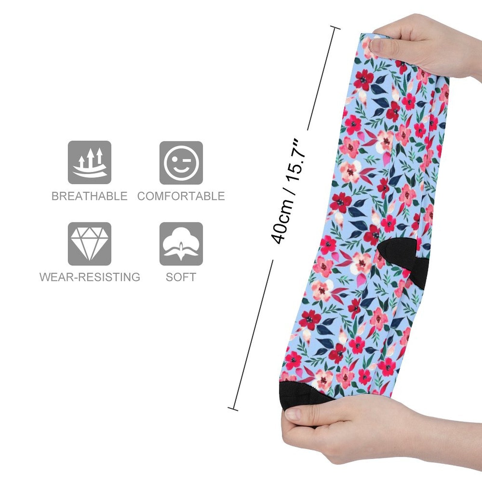 Tropical flowers Prined socks Gifts for Men Women