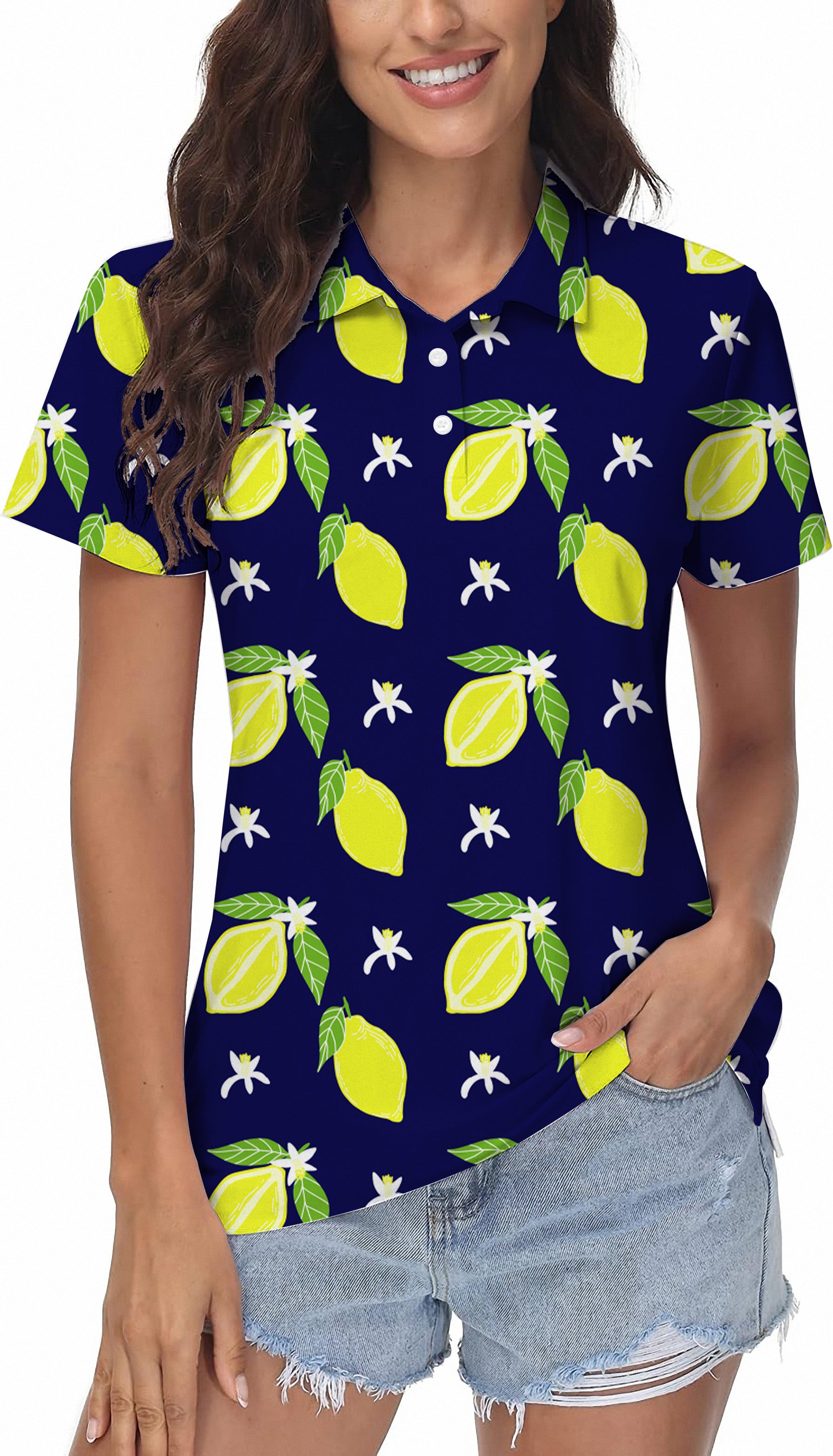 Zesty lemon Women's Golf Polo