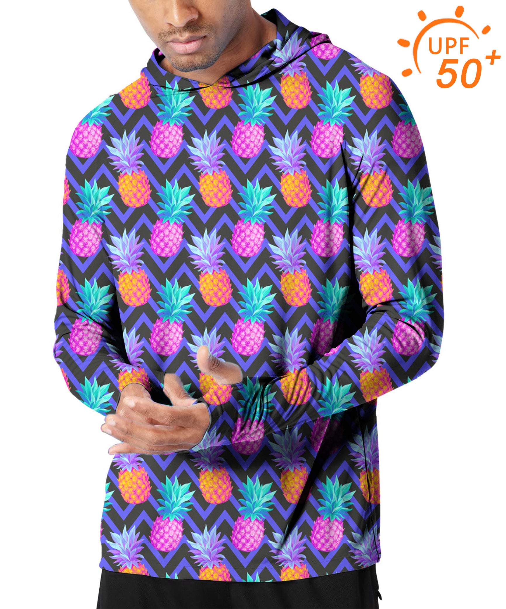 Men's Outdoor pineapple Golf Sun Protection Slim Fit hoodies