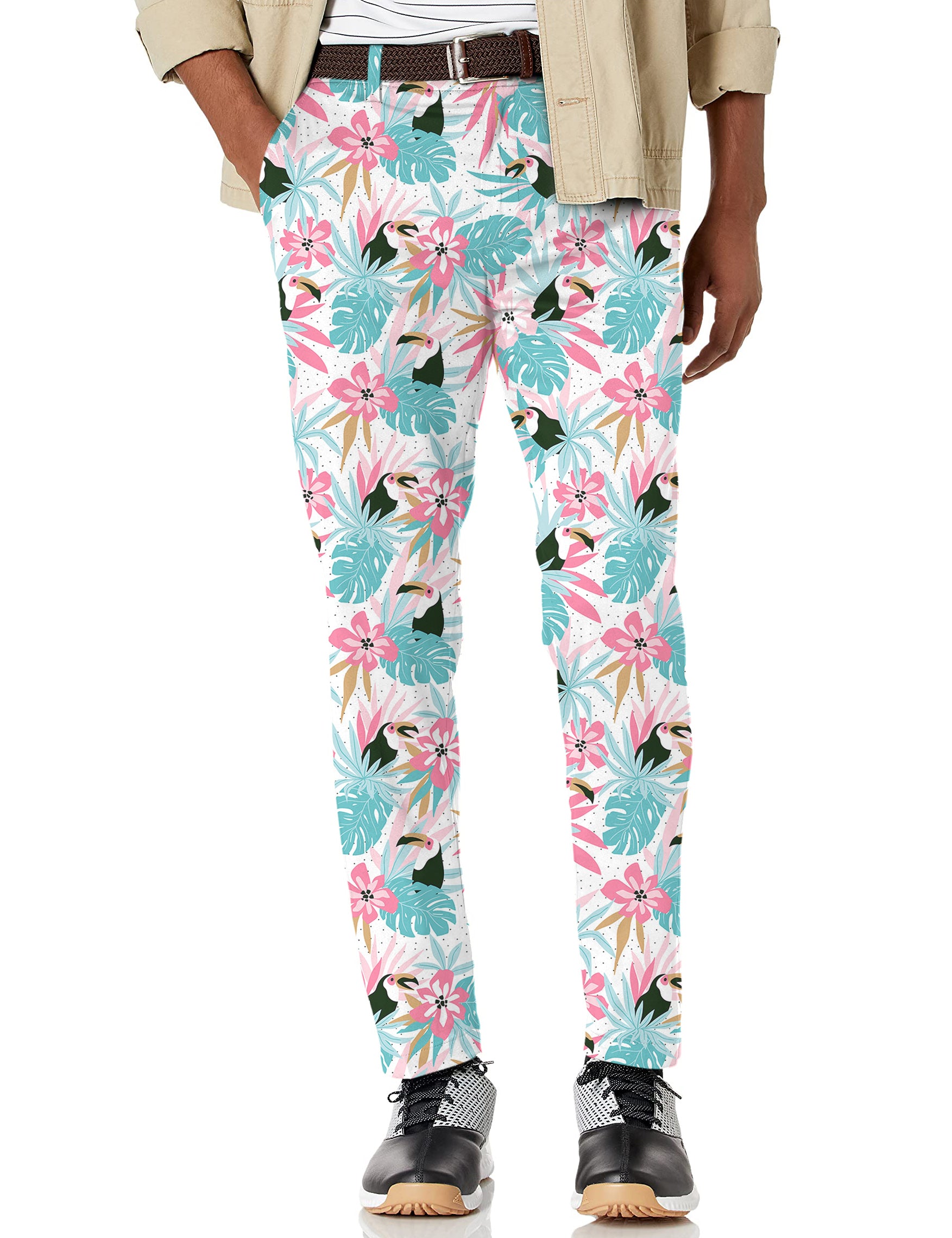 Men's Floral Toucan Stretch Golf pants