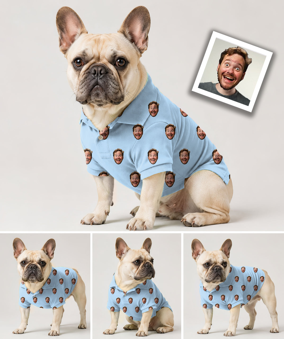 Dog's Custom Photo Funny Face Golf Polo