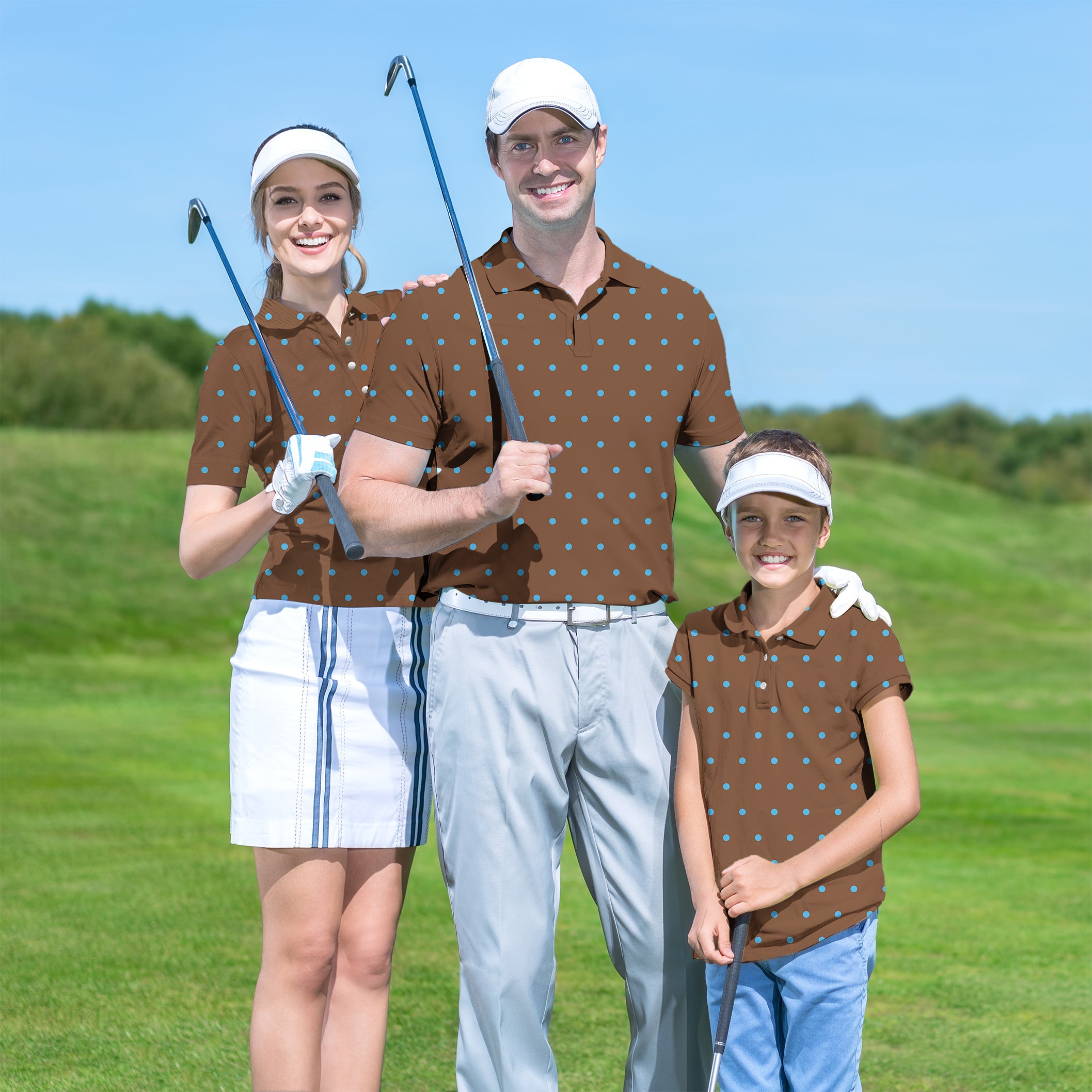 Family Brown Polka Dots set Golf Championship Trophy tournament