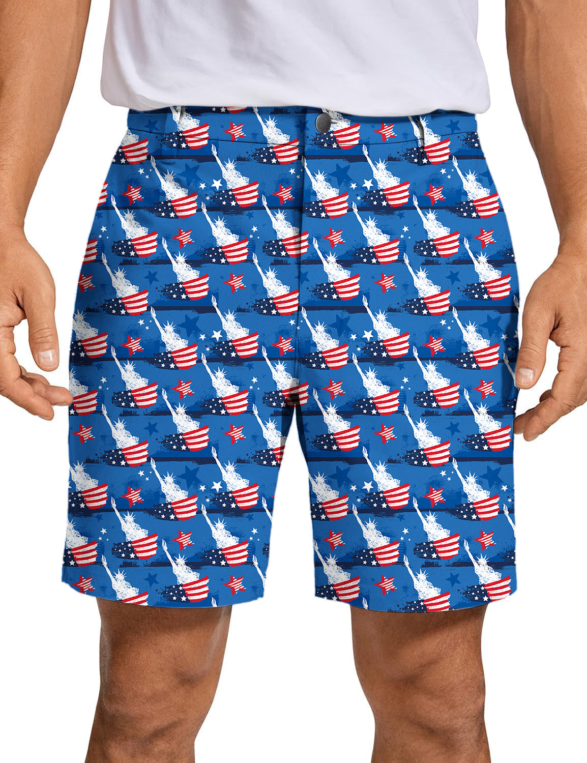 Men American statue of liberty Golf Shorts