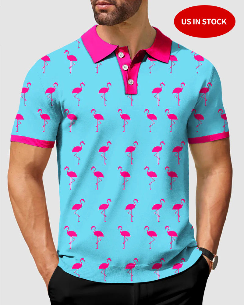 Men's flamingo Polo