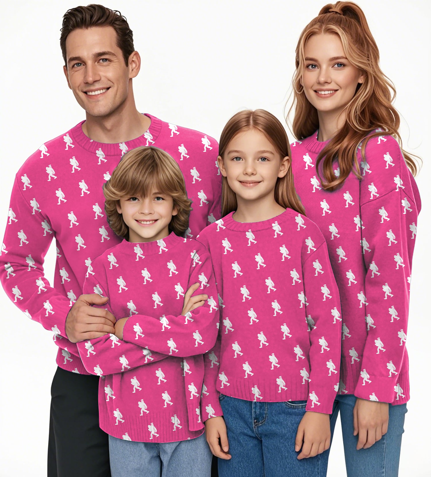 Bigfoot Crewneck Pullover Ugly Sweater Men Women boy girl family