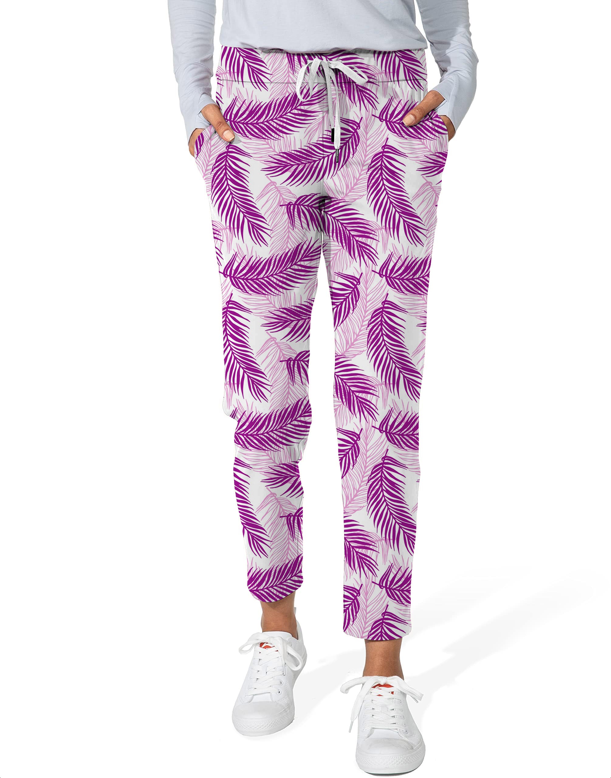 Purple Palms-Women's 7/8 Stretch Ankle Golf Pants